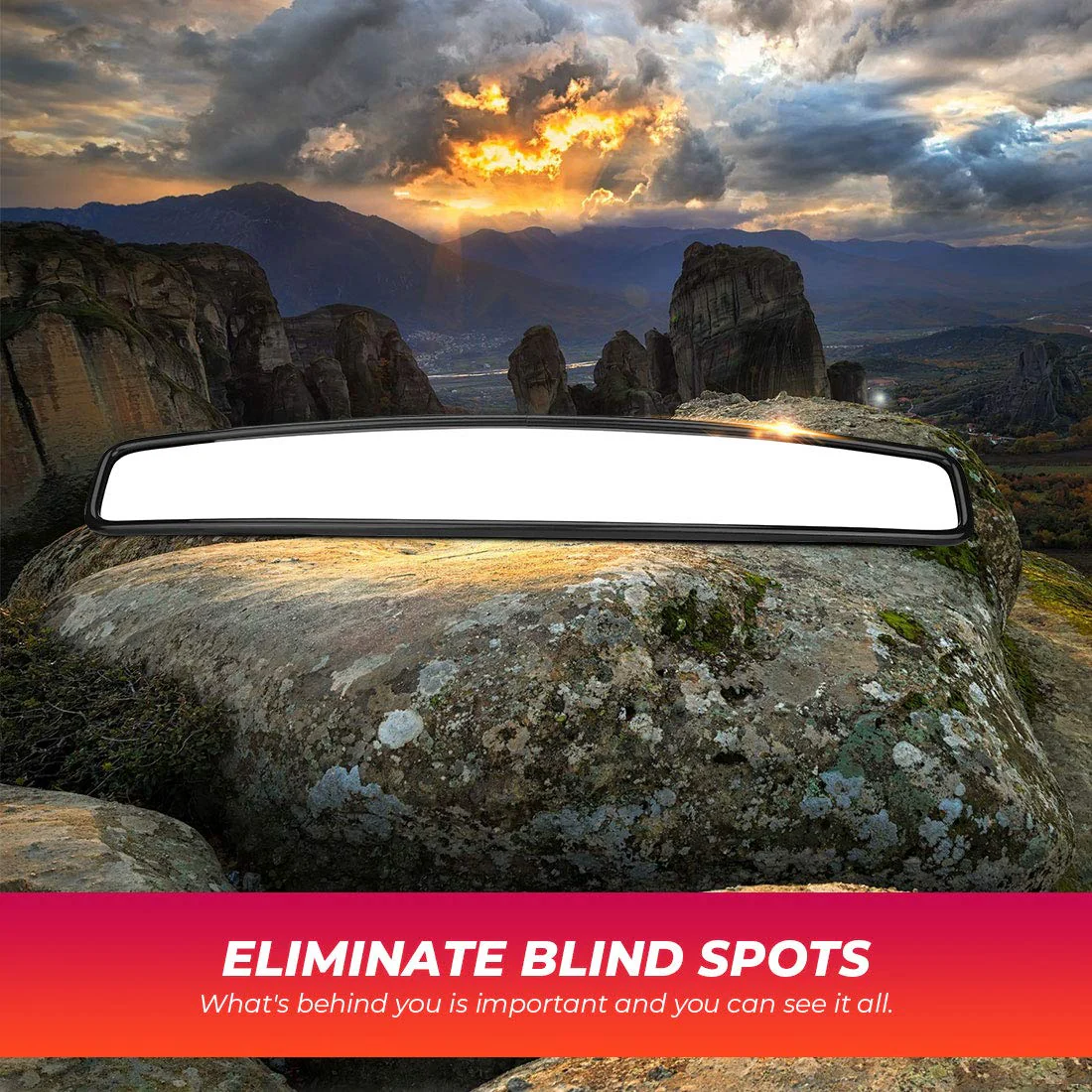 15" UTV Race Convex Center Mirror with 3/4 1.75" or 2" Clamps - Image 5