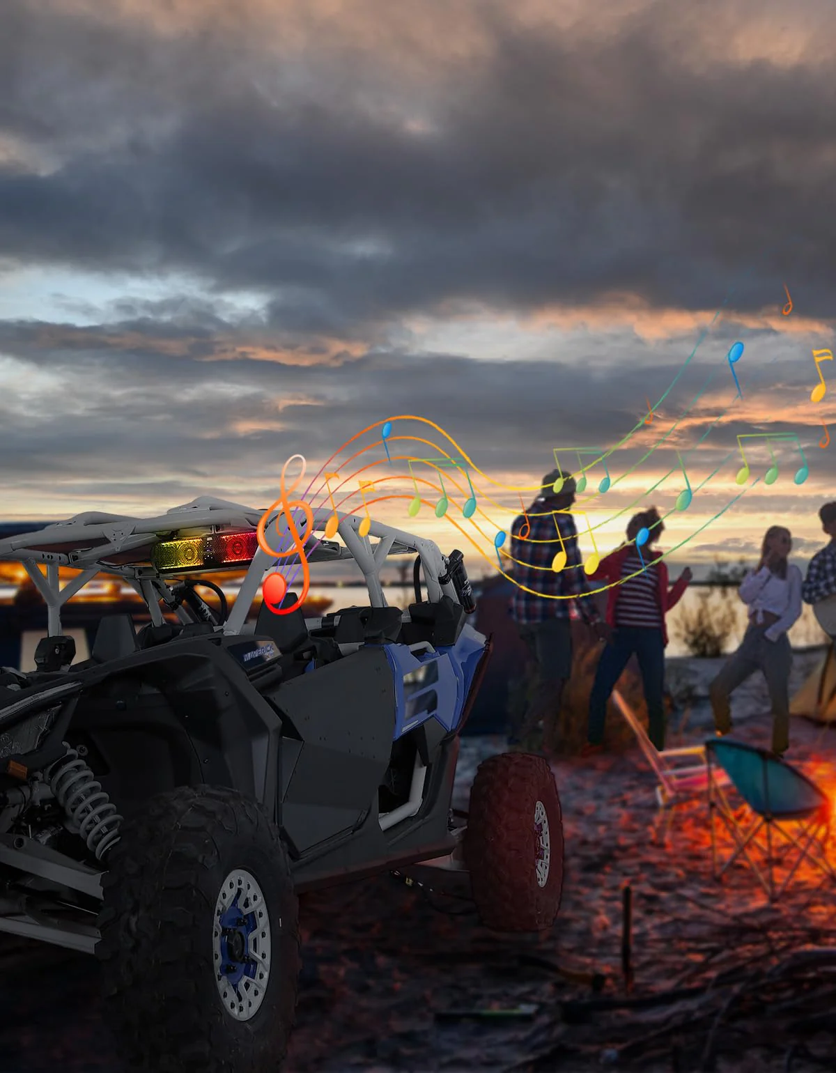 18" UTV Sound Bar with RGB & Bluetooth for 1.56"-2.25" Cages - Image 9