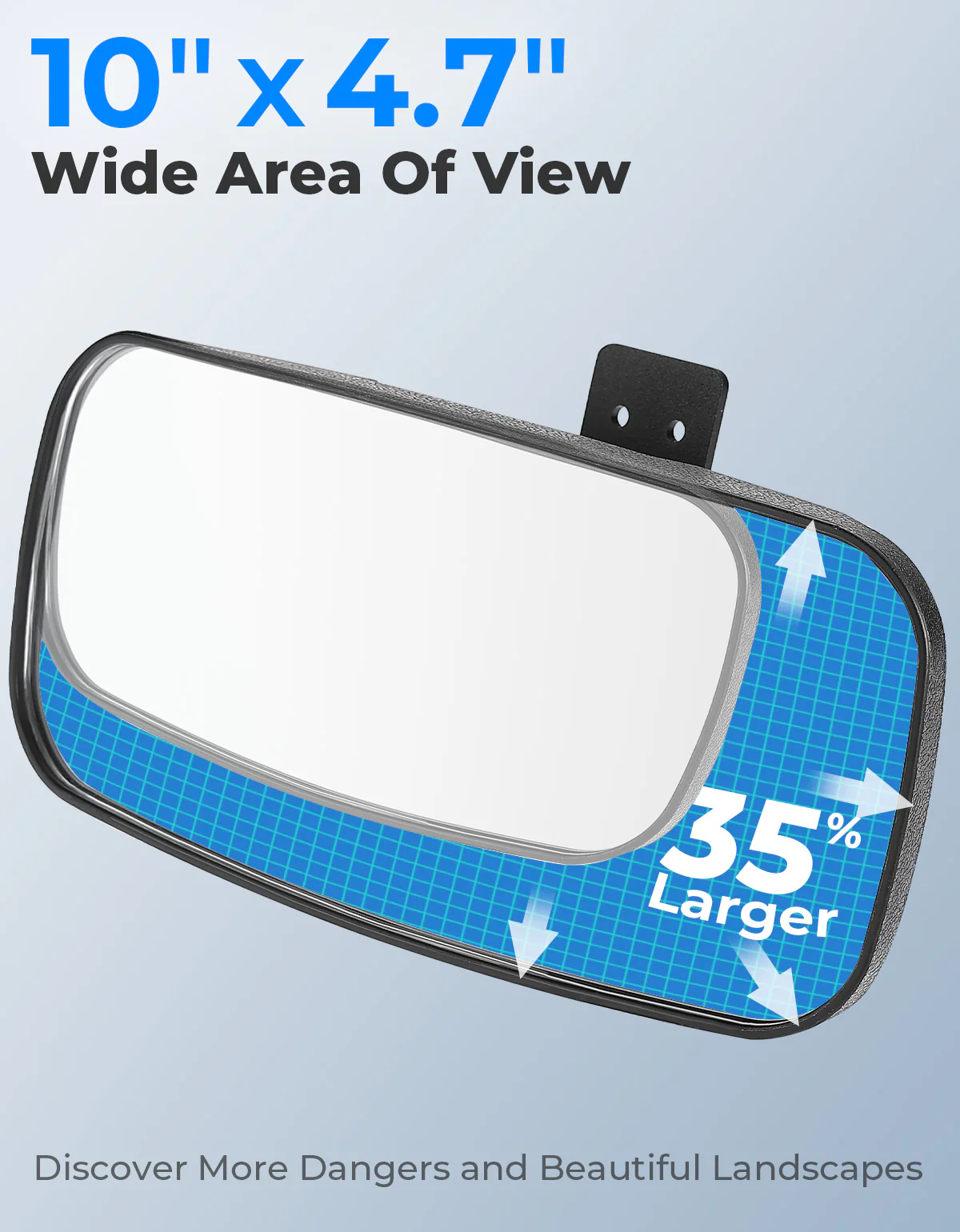 2-IN-1 Flip Windshield & Rear View Mirror for Polaris Ranger XP - Image 7