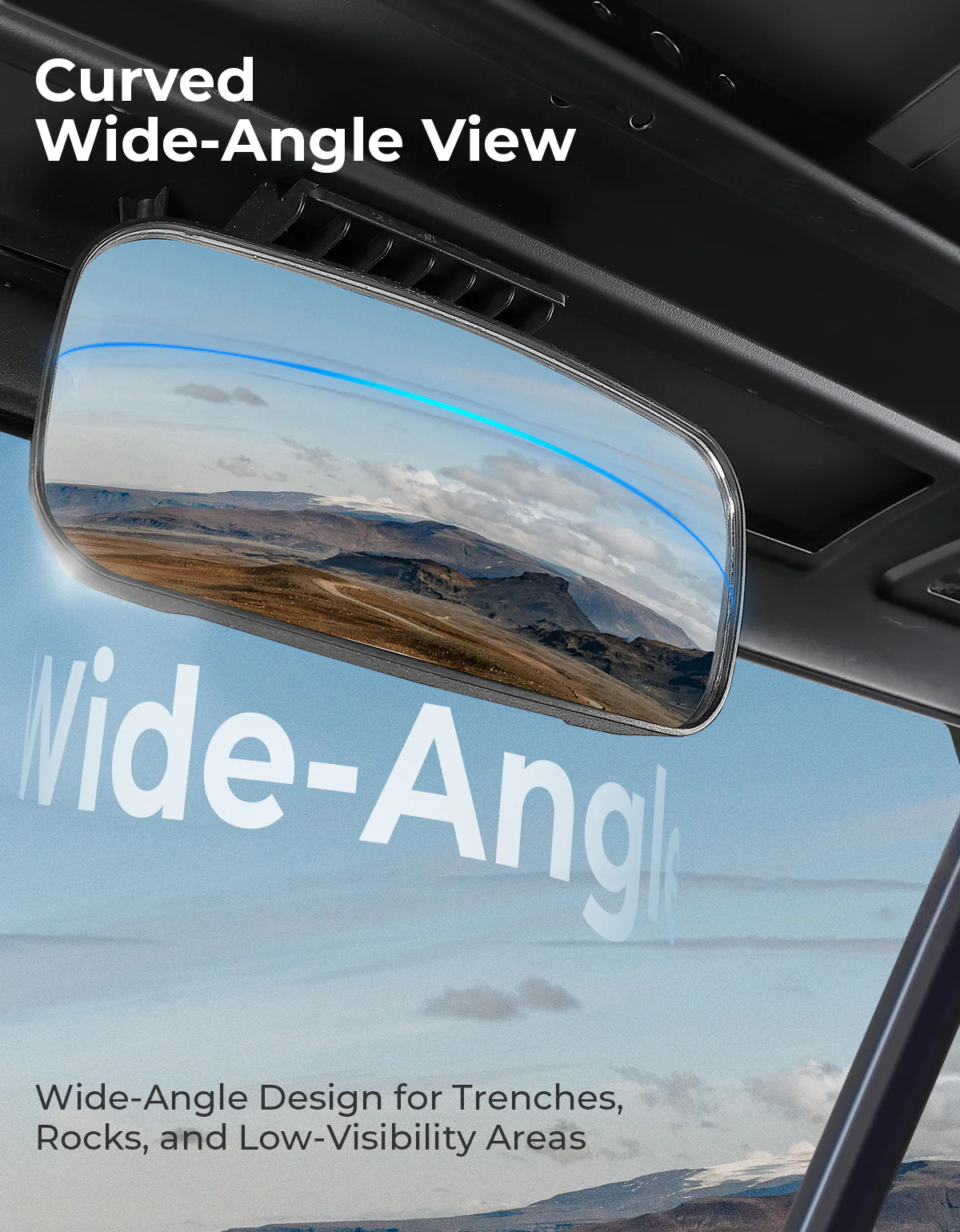 2-IN-1 Flip Windshield & Rear View Mirror for Polaris Ranger XP - Image 8