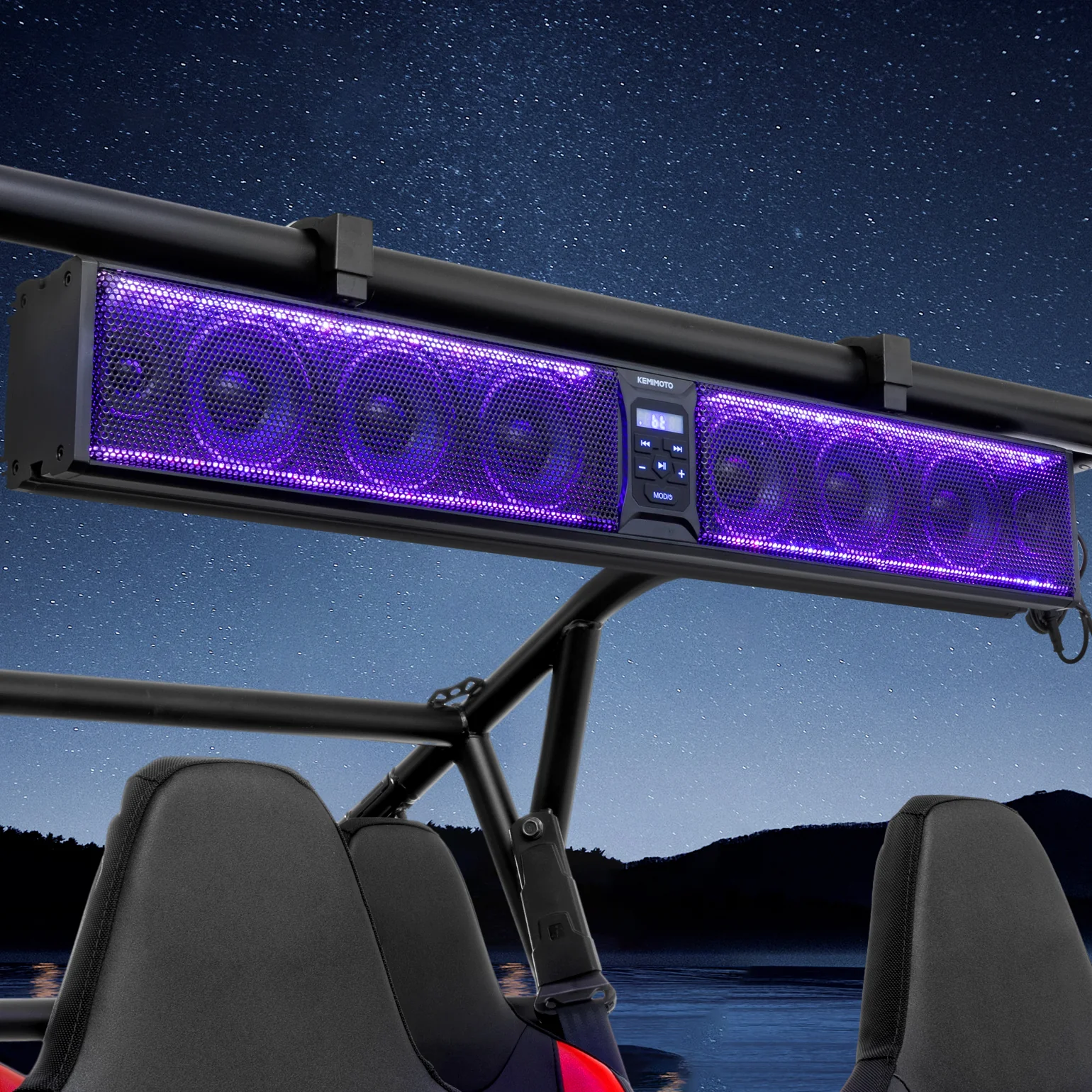 33 Inch RGB UTV Bluetooth Sound Bar, 8 Speakers for 1.75''-2.25'' Roll Bar - Image 10