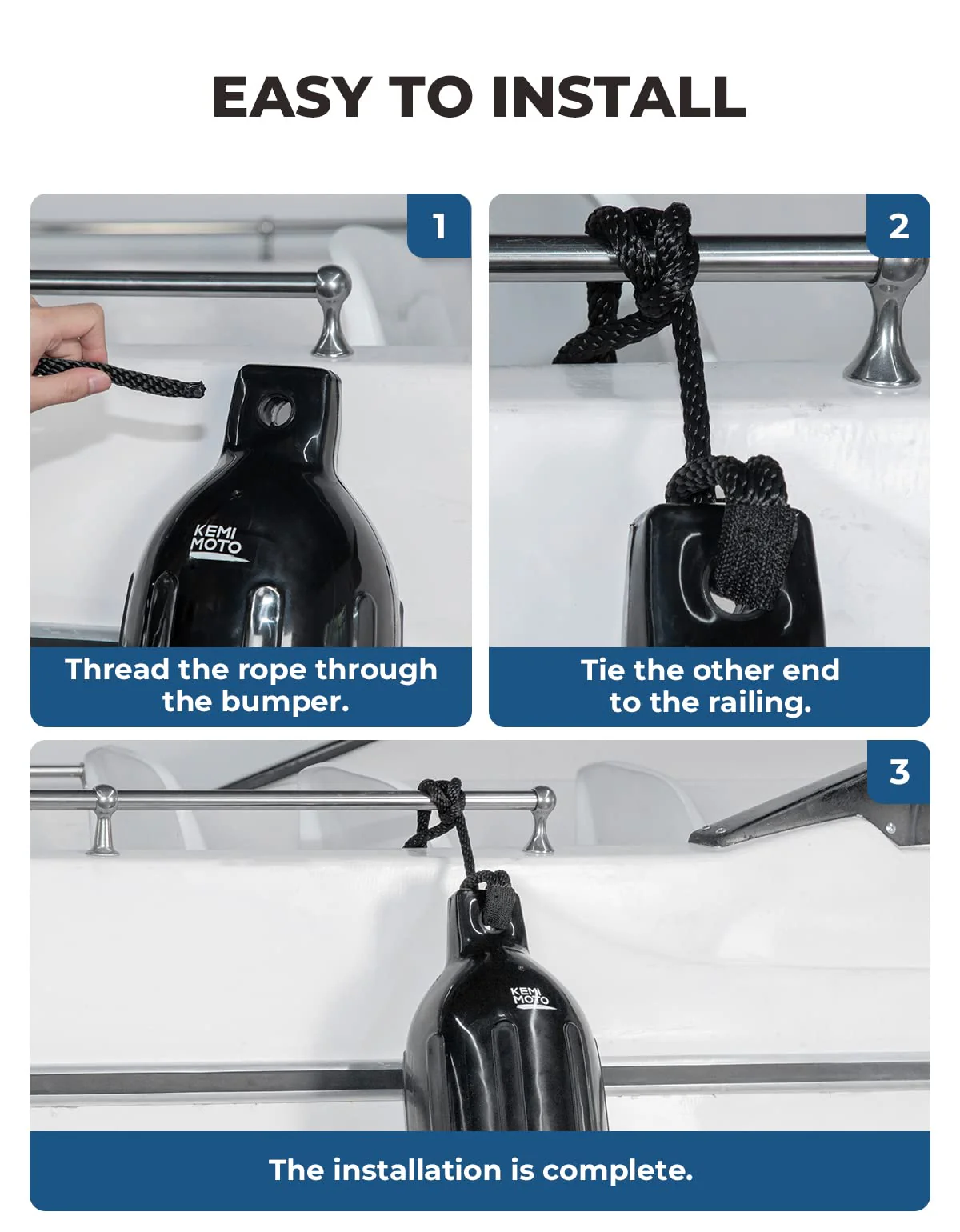 4 Packs Inflatable Boat Bumpers For 15-35ft Boat - Image 3