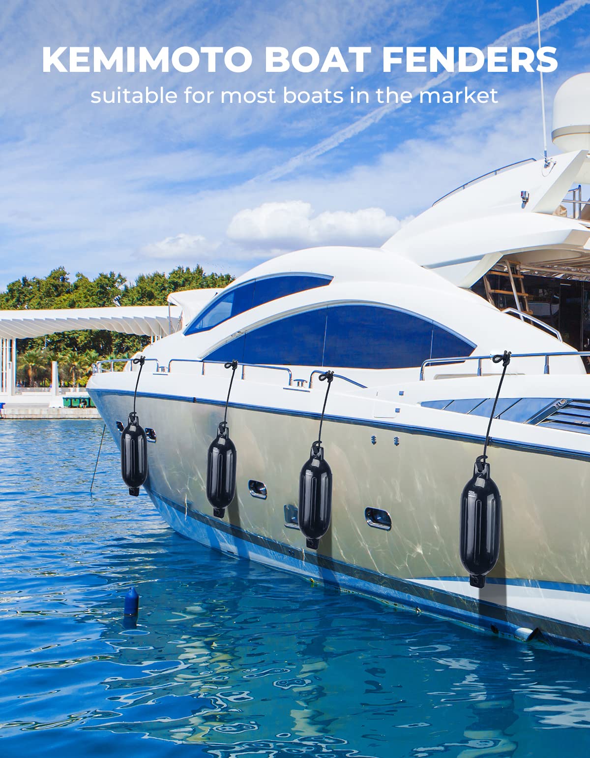 4 Packs Inflatable Boat Bumpers For 15-35ft Boat - Image 7