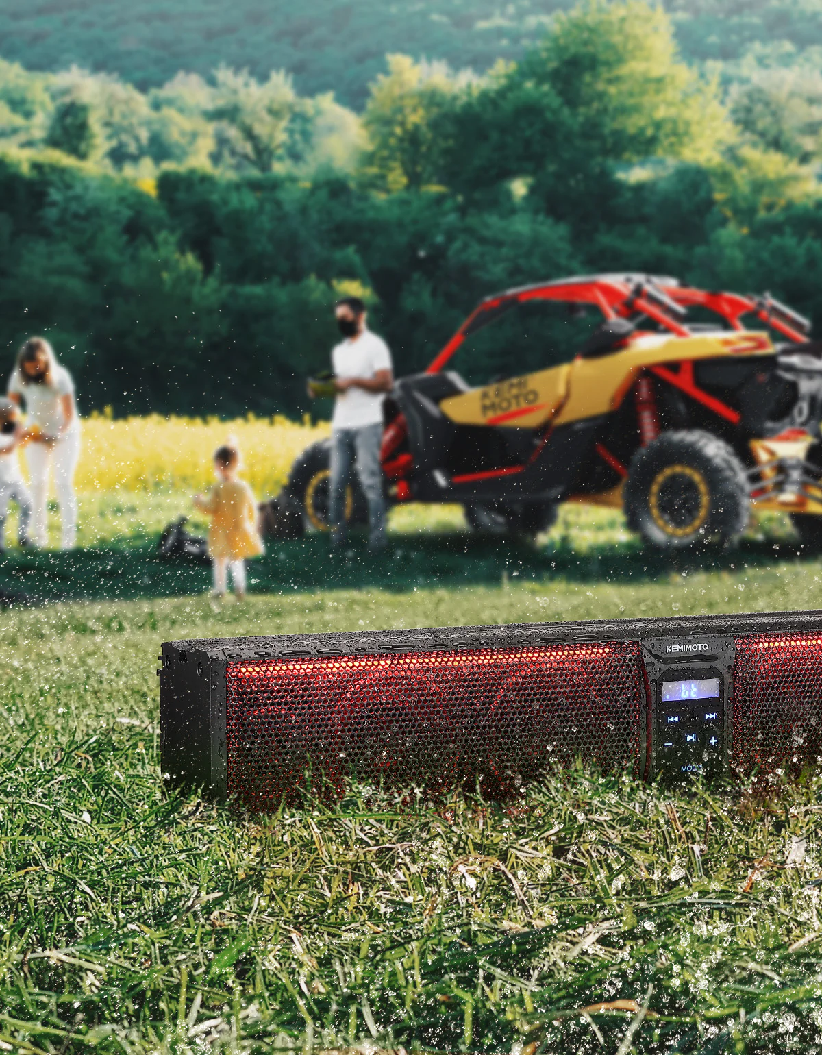 UTV Sound Bar RGB 25'' Bluetooth Multicolor Lights 500W Amplifier 1.25''-2'' Roll Bar - Image 9