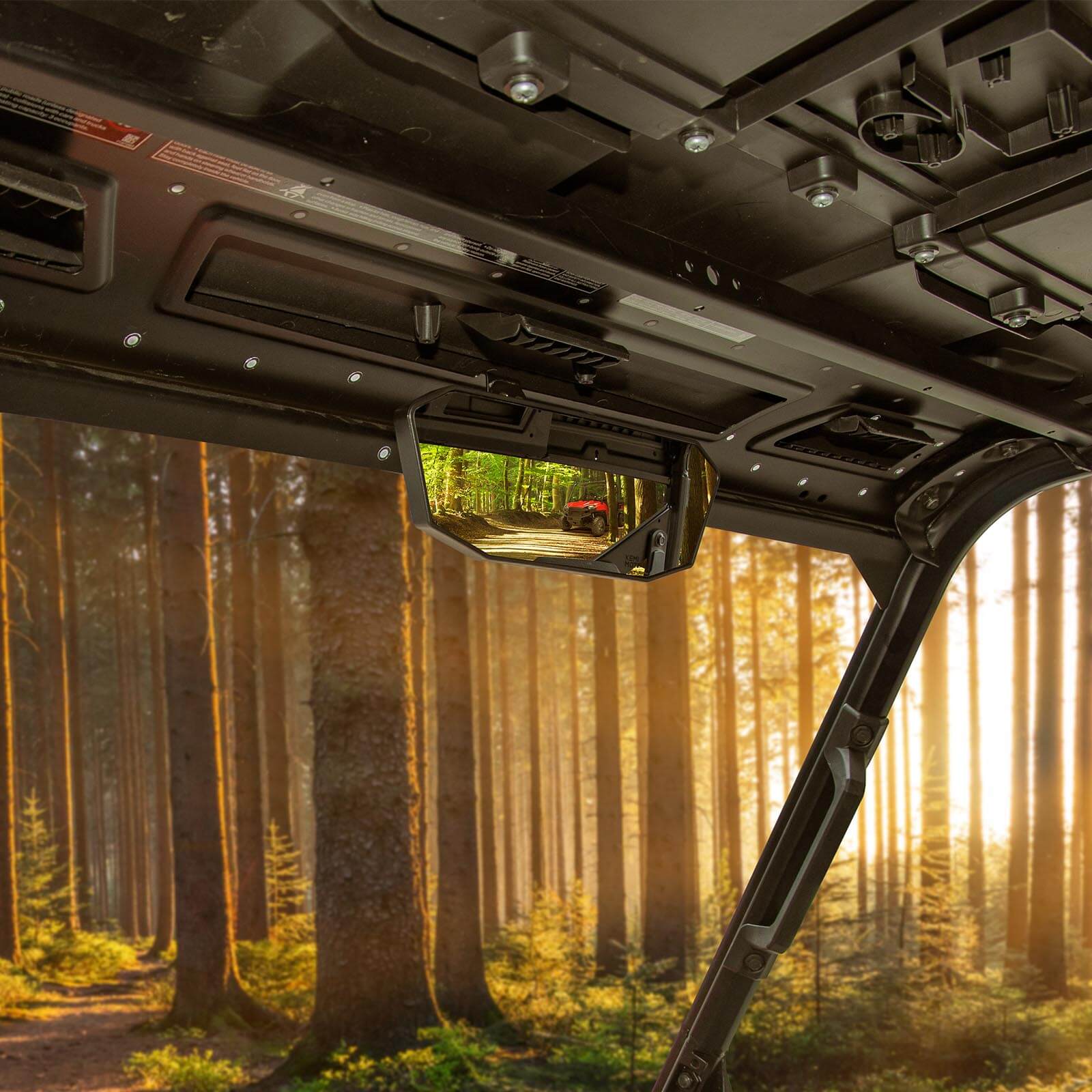 Adjustable Break Away Side Mirrors & Rear View Mirror for Polaris Ranger - Image 13