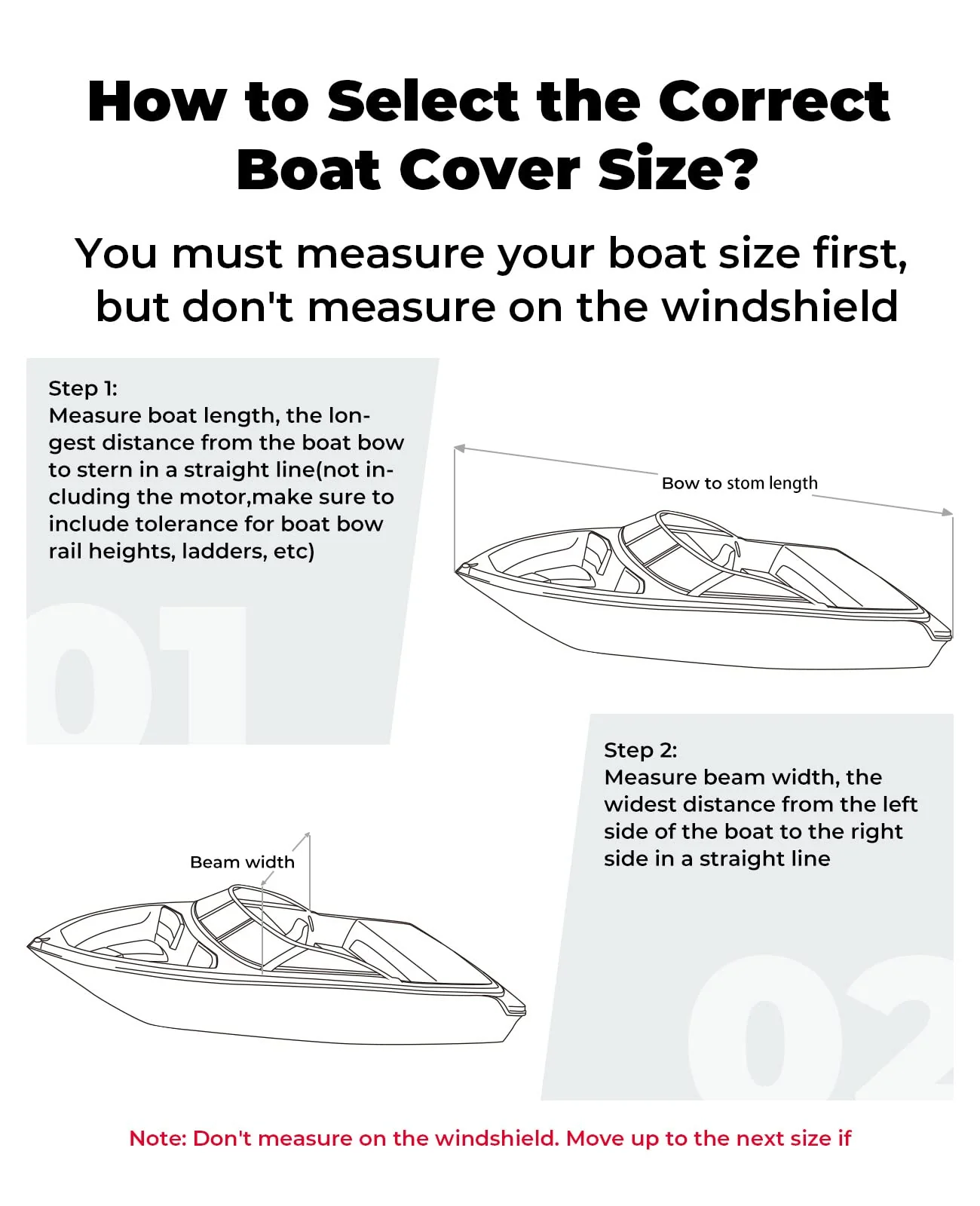 Trailerable Boat Covers 600D, Waterproof Fit V-Hull Tri-Hull Pro-Style Fishing Runabout Ski Bass Boat - Image 5