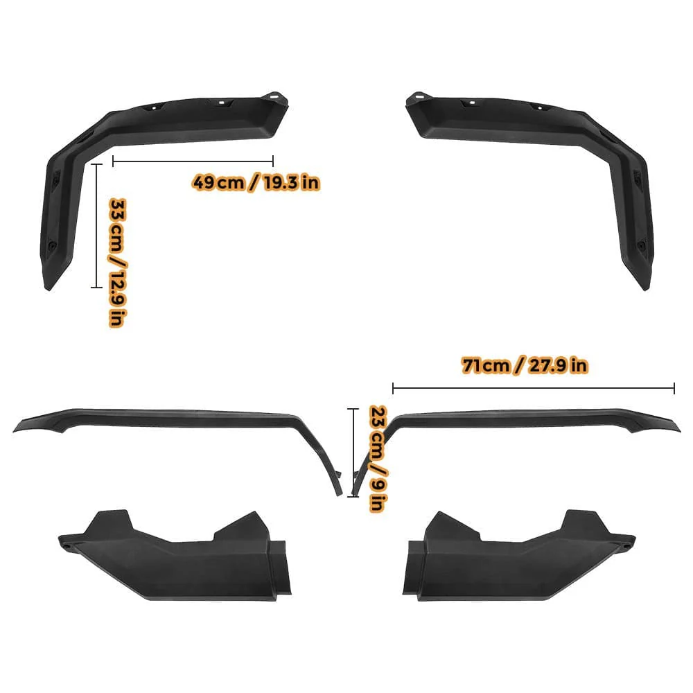 Front and Rear Extended Mud Guards for Can Am Defender - Image 9