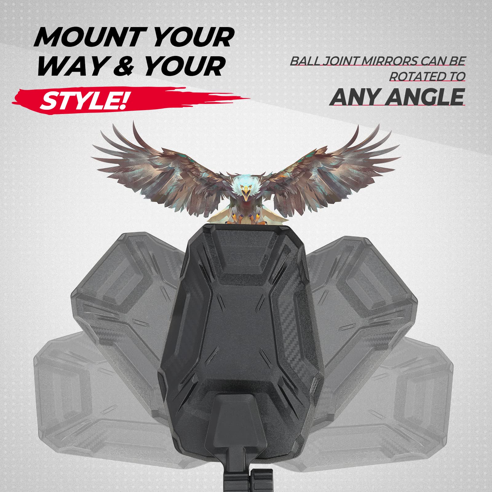 UTV Side Mirrors for Polaris Ranger/ Can-Am Defender/ Maverick Trail - Image 4