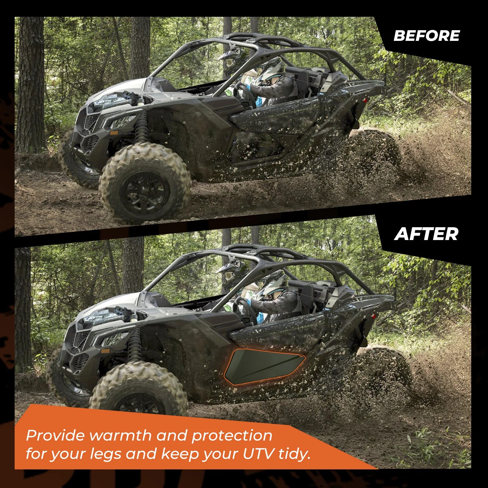 Front Lower Doors with Metal Frame for Can-Am Maverick X3 - Image 6