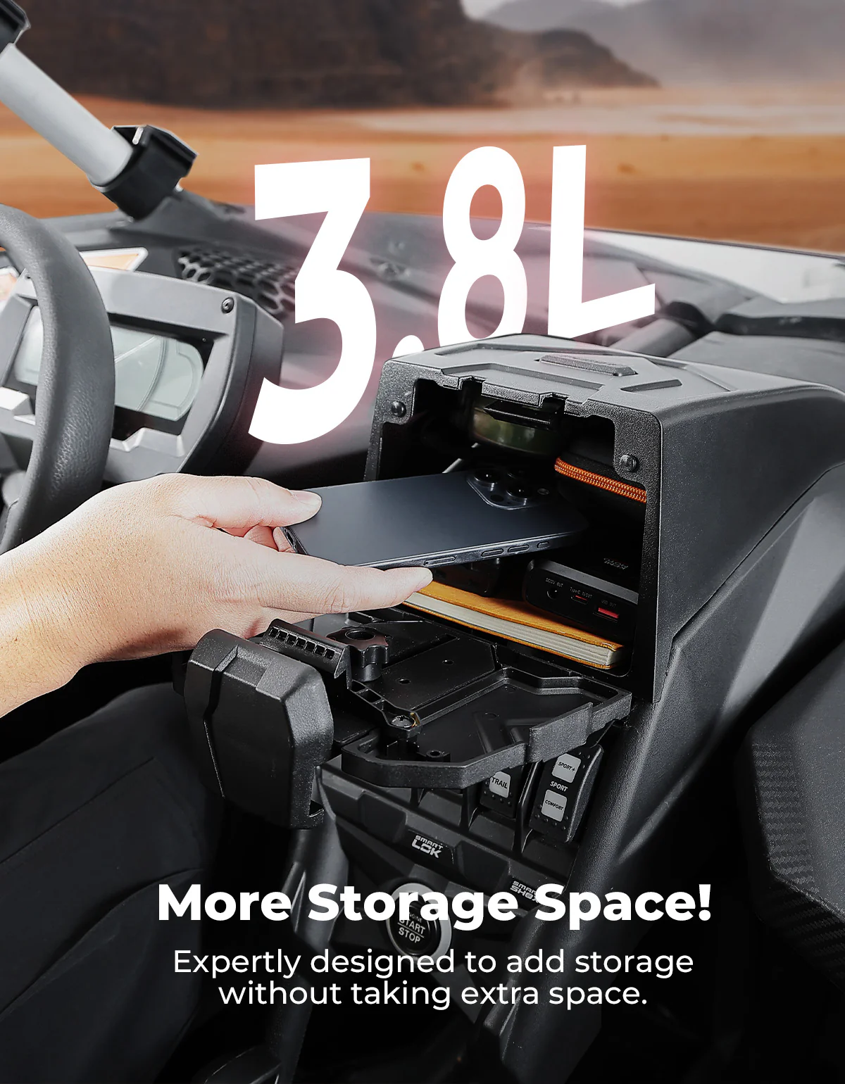 Tablet Holder With Storage Box for Can Am Maverick X3/Max - Image 3