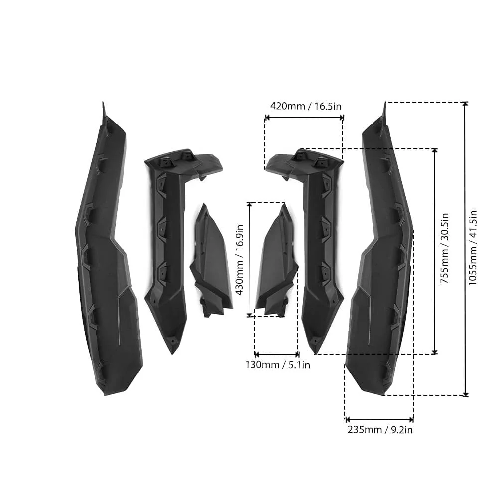 Front Lower Door Inserts & Mud Fender Flares for Can-Am Maverick X3 - Image 13