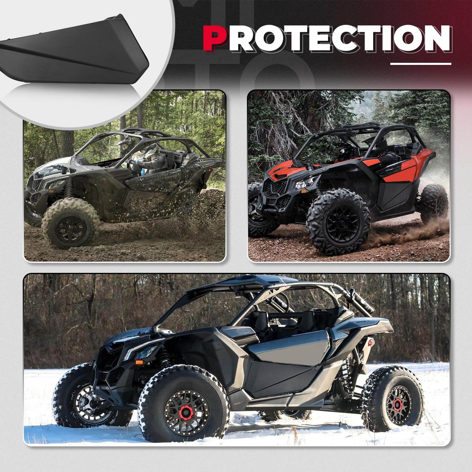 Front Lower Door Inserts & Mud Fender Flares for Can-Am Maverick X3 - Image 5