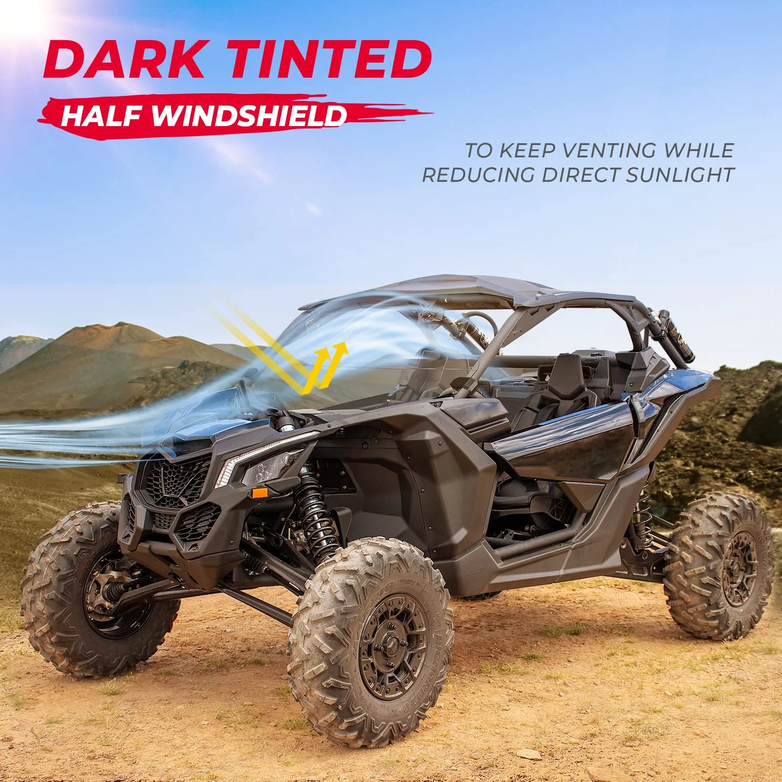 Half Front Windshield for Can-Am Maverick X3 - Image 4