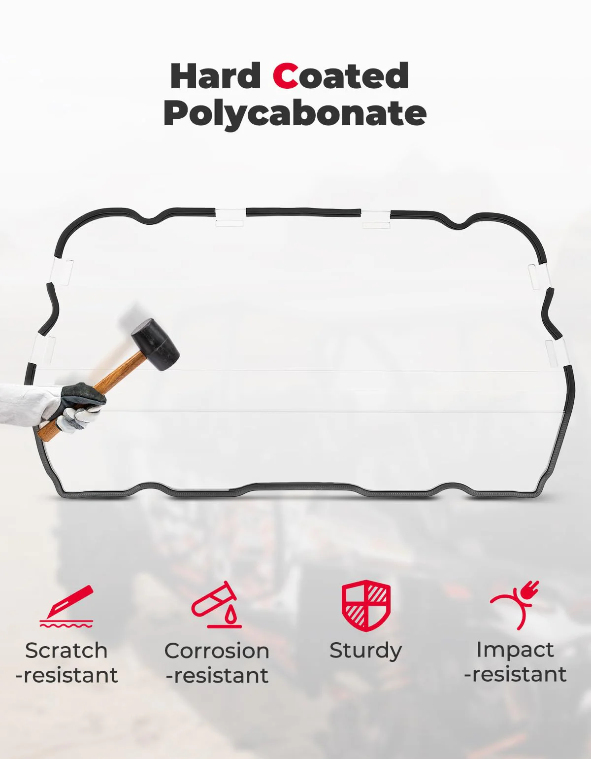 Heavy Duty Rear Windshield for Polaris RZR XP 1000 / 4 - Image 5