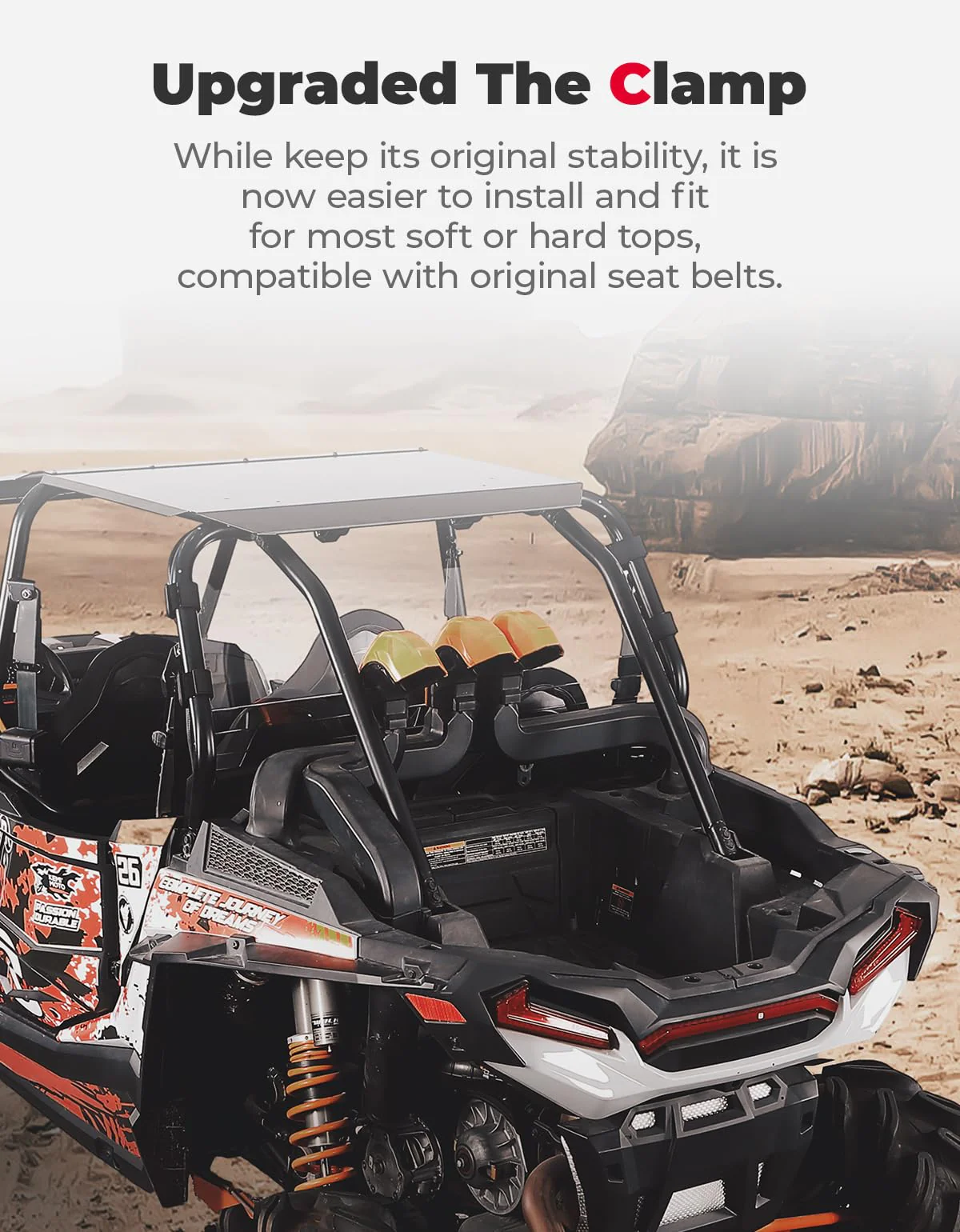 Heavy Duty Rear Windshield for Polaris RZR XP 1000 / 4 - Image 6
