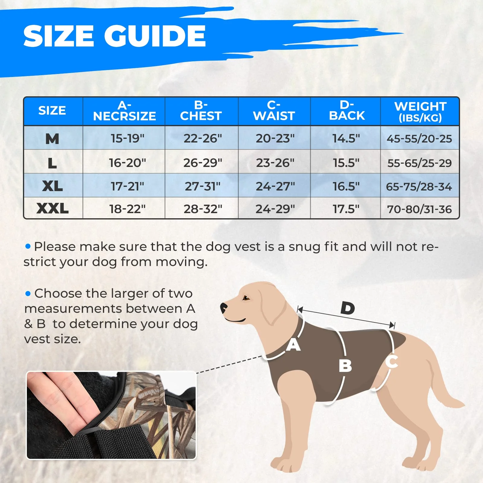 Dog Camo Neoprene Adjustable Hunting Vest Waterproof Chest Protection - Image 5