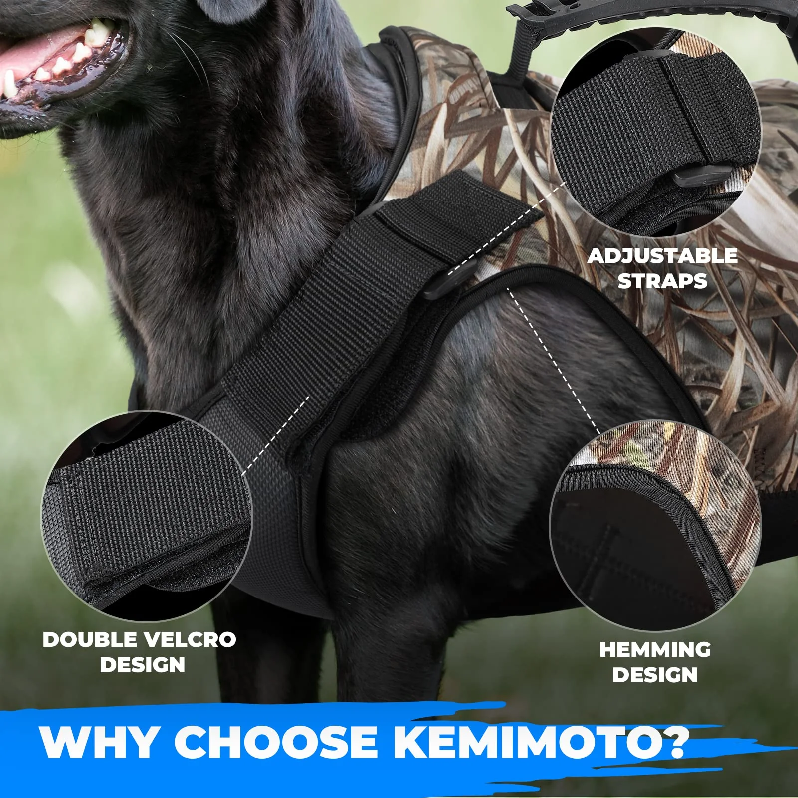 Dog Camo Neoprene Adjustable Hunting Vest Waterproof Chest Protection - Image 6