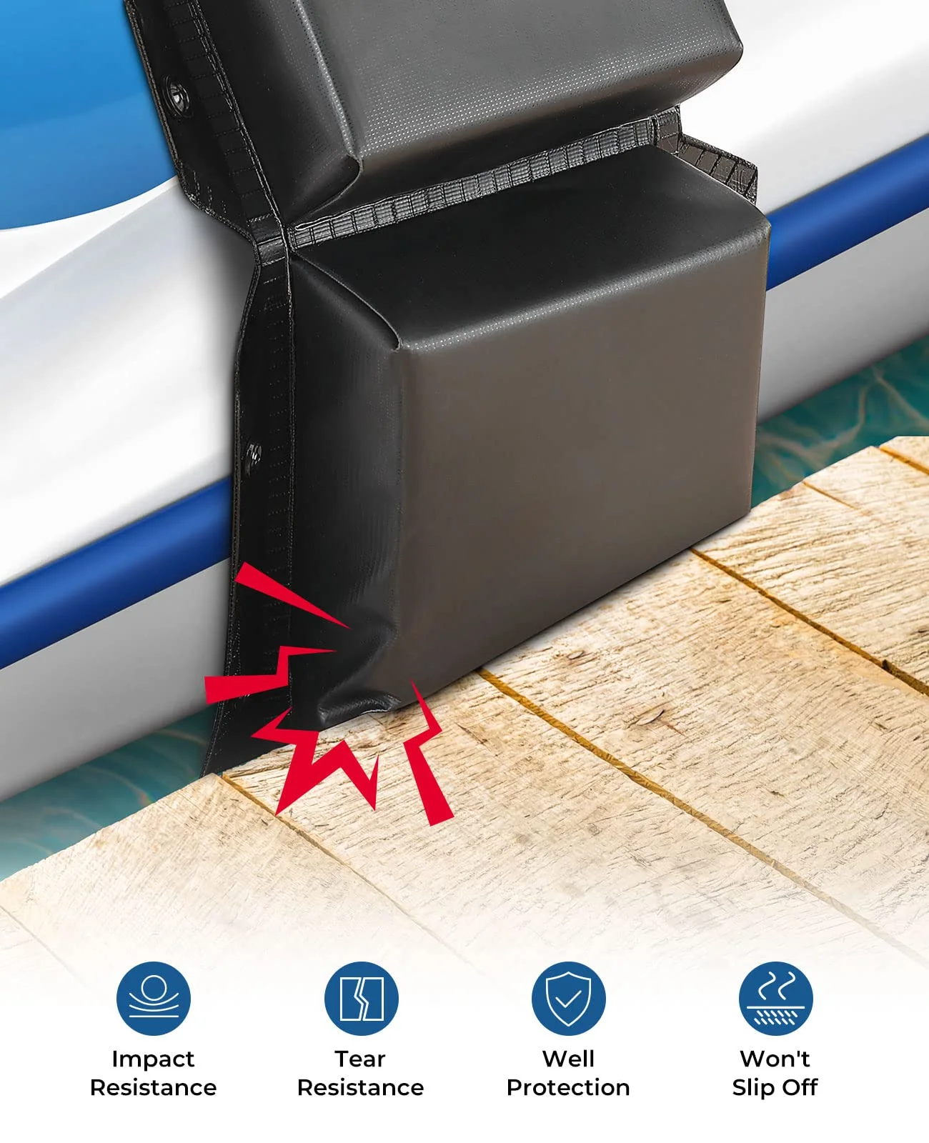 2PCS PWC Fender For Boat, Black - Image 3