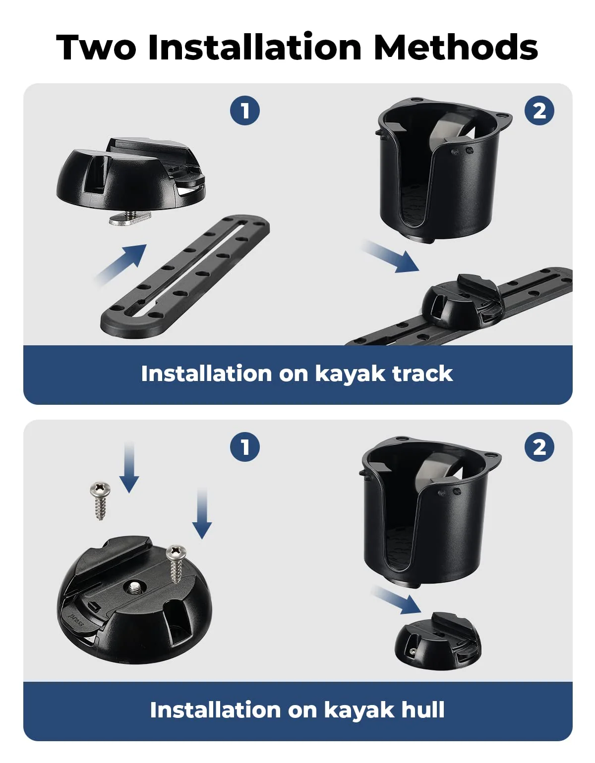 Kayak Boat Cup Holder with Anti-Slip Clips for 18-32 oz Bottles - Image 4