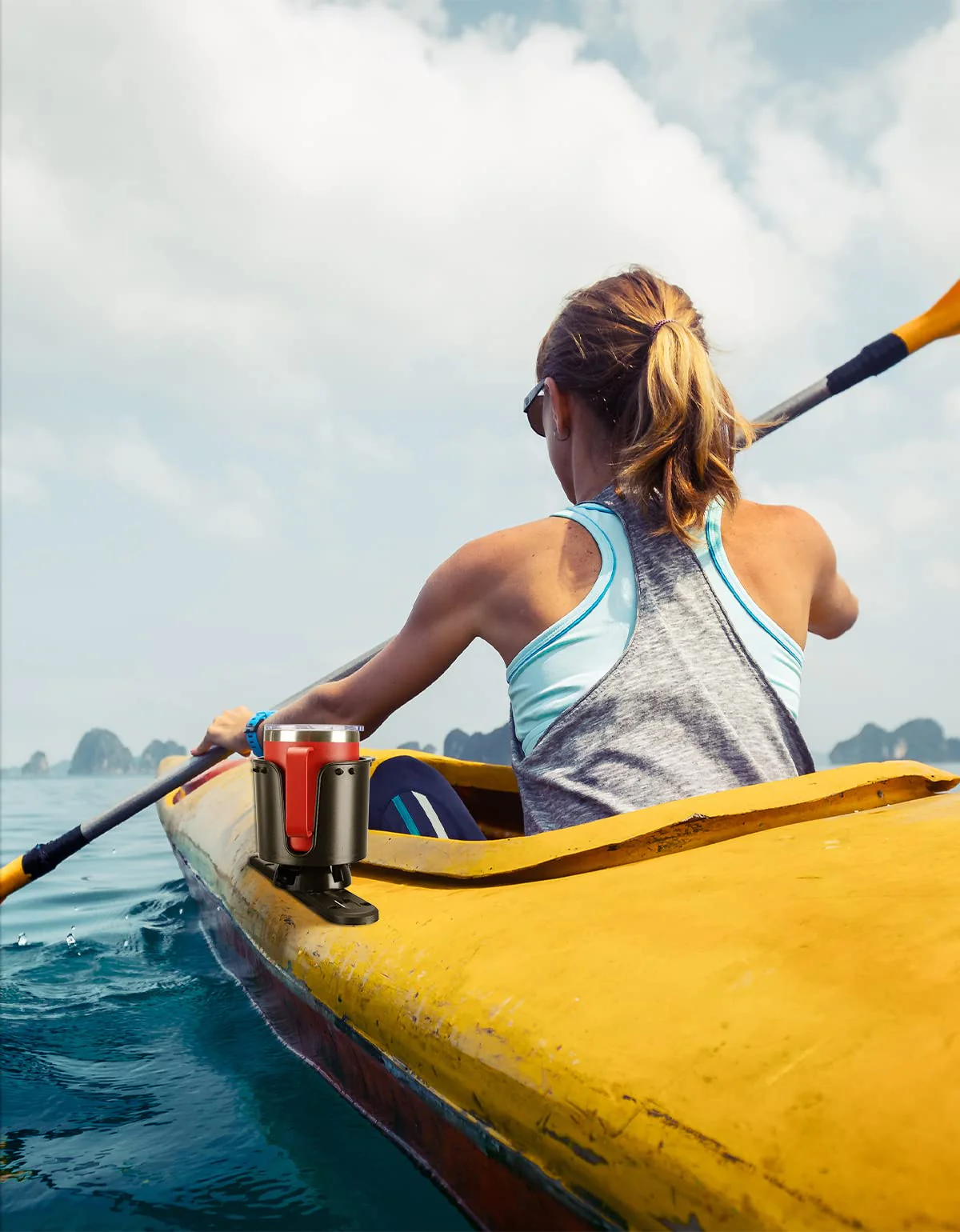 Kayak Boat Cup Holder with Anti-Slip Clips for 18-32 oz Bottles - Image 6