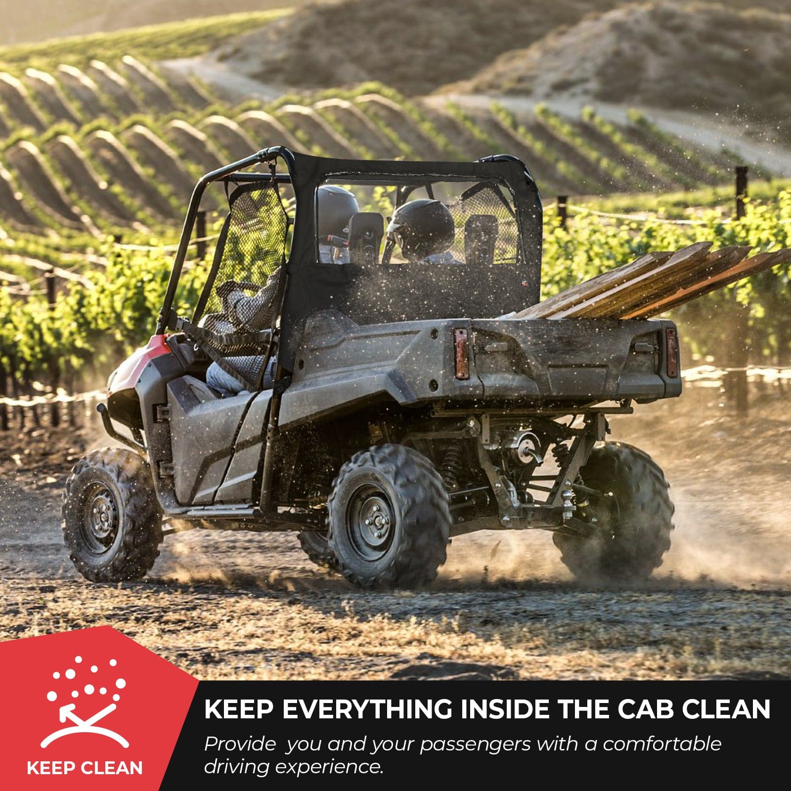 Fabric Rear Panel with Open Window for Pioneer 700 / 700-4 - Image 5