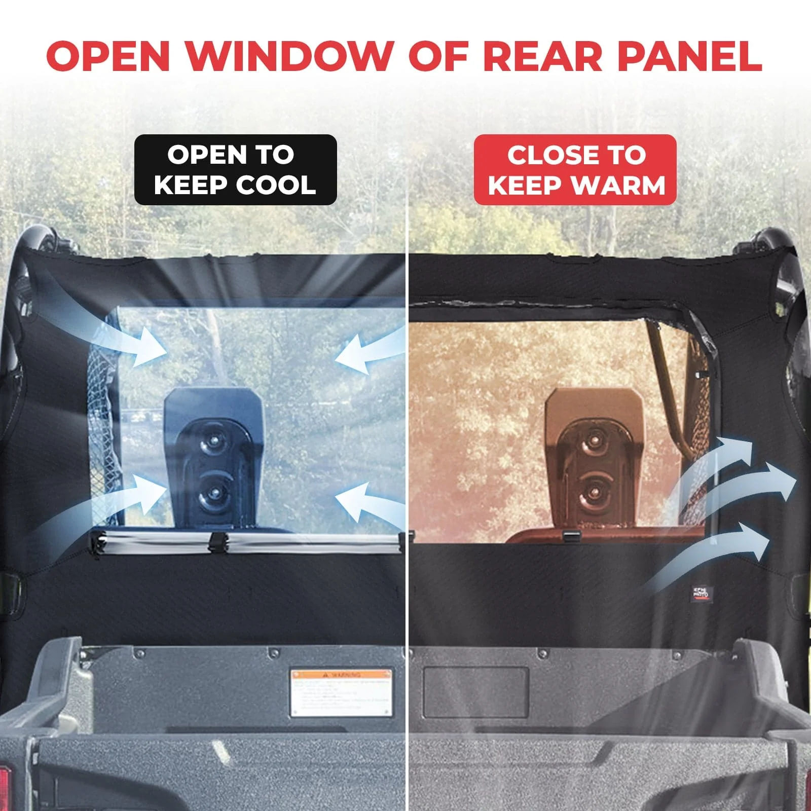 Fabric Rear Panel with Open Window for Pioneer 700 / 700-4 - Image 7