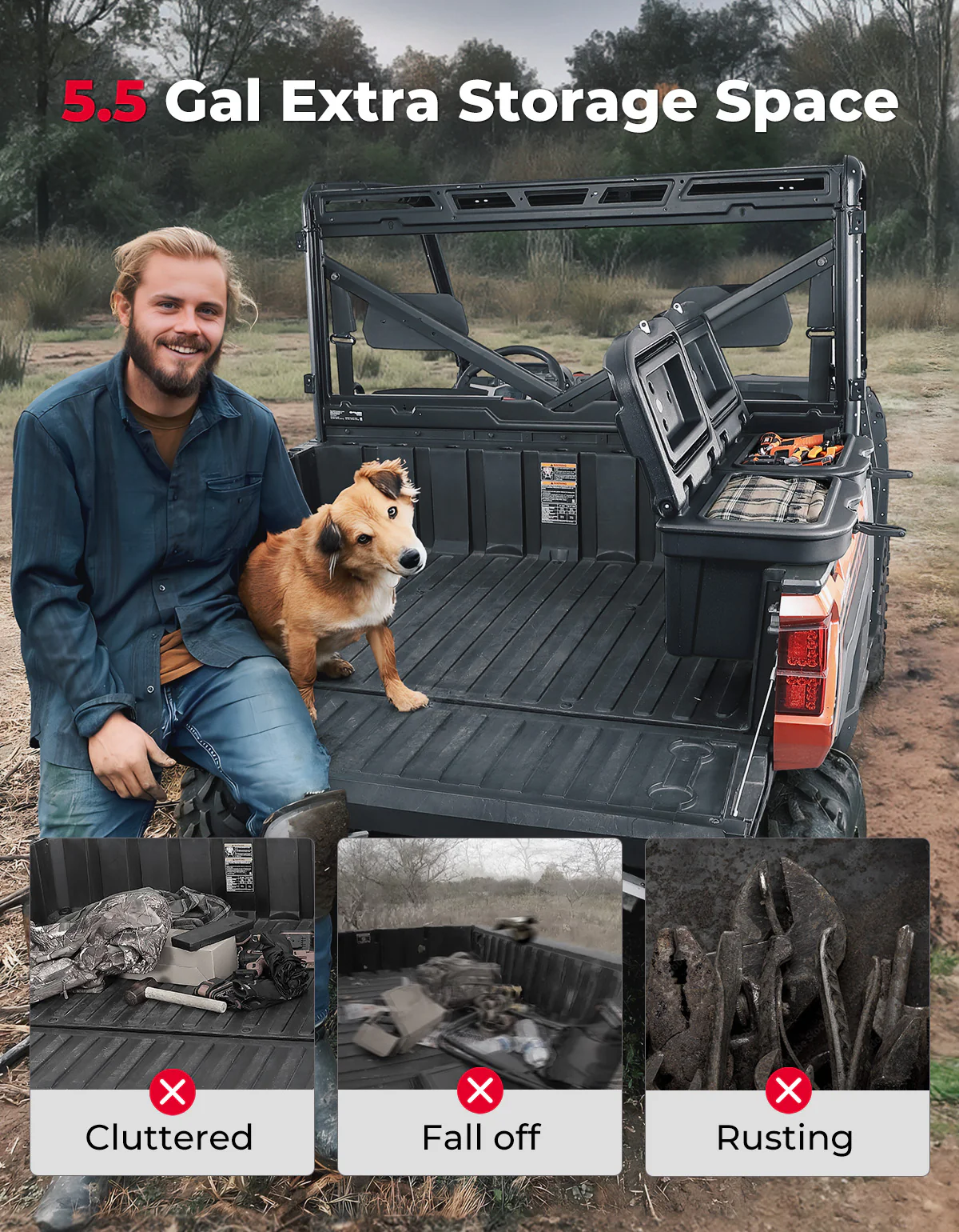 20L Cargo Storage Box (Driver Side) for Polaris Ranger/ General - Image 9