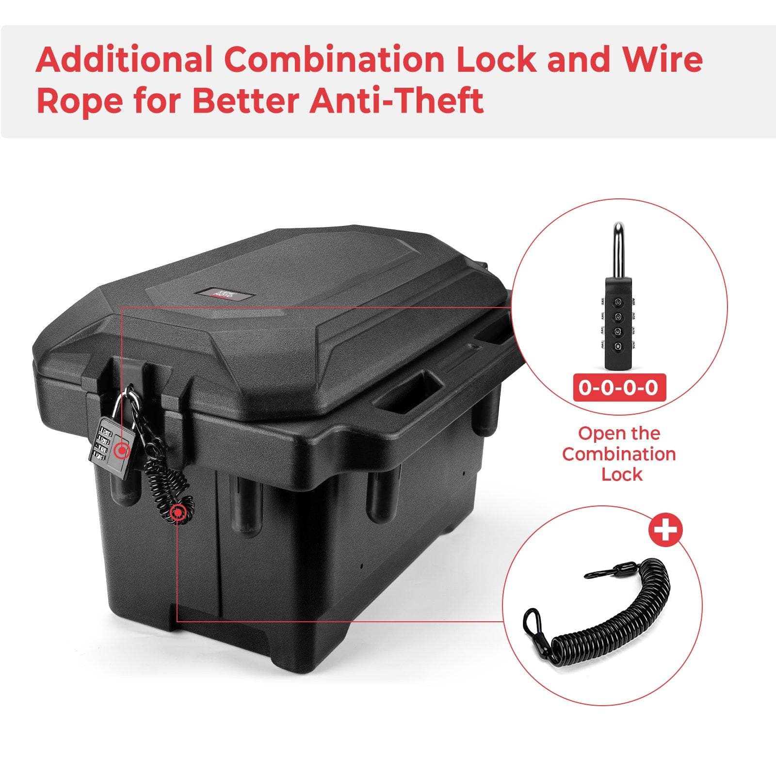 45L Waterproof Bed Cargo Box (Passenger Side) for Polaris Ranger - Image 4