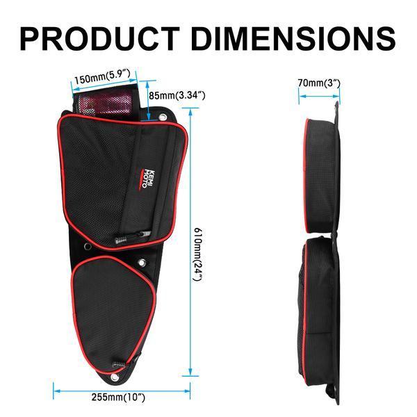 Front Door Bags with Knee Pad & Side Nerf Bars Rock Sliders for Polaris RZR 900/ 1000 - Image 6