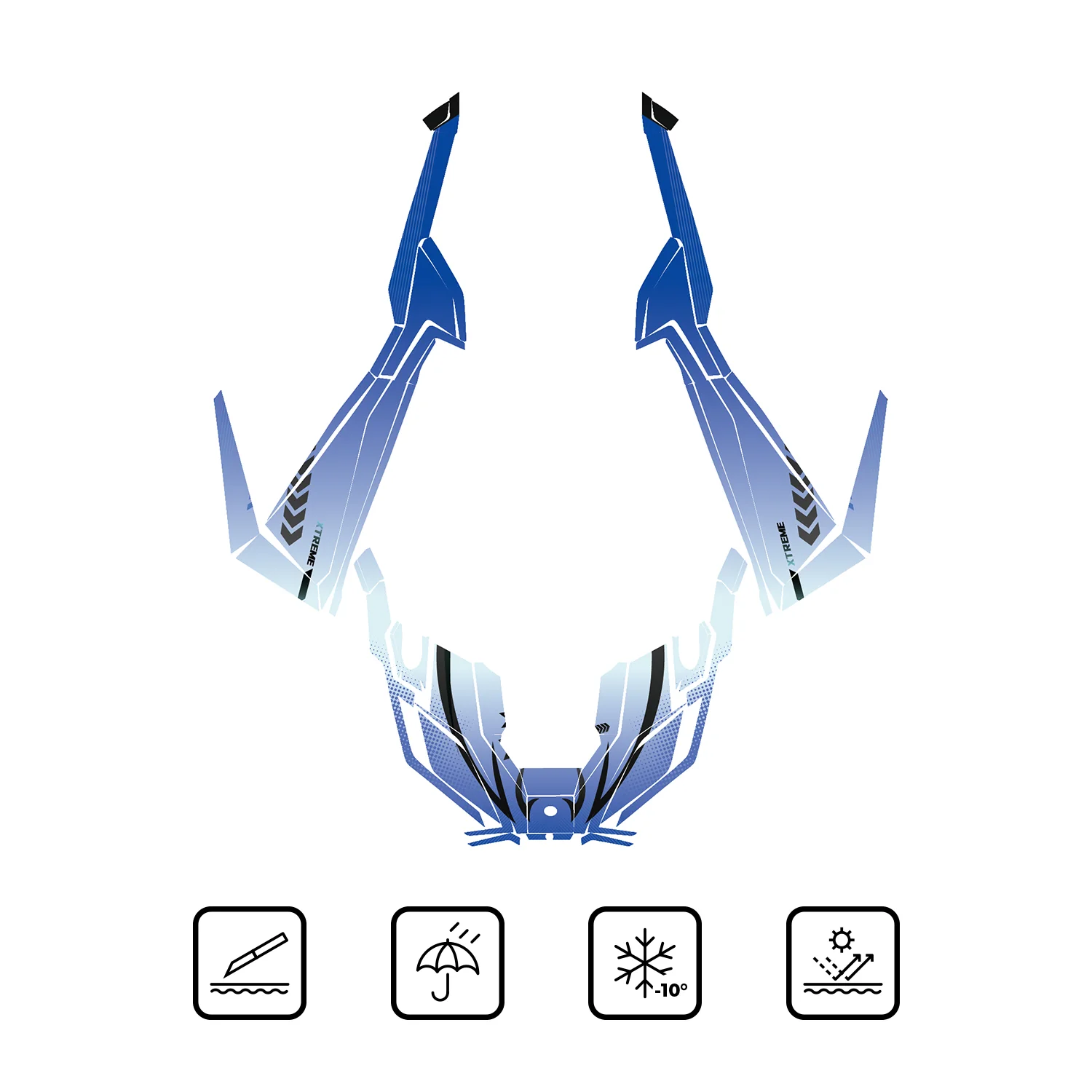 Sky Blue Wraps Graphics Compatible With Polaris RZR PRO XP - Image 3