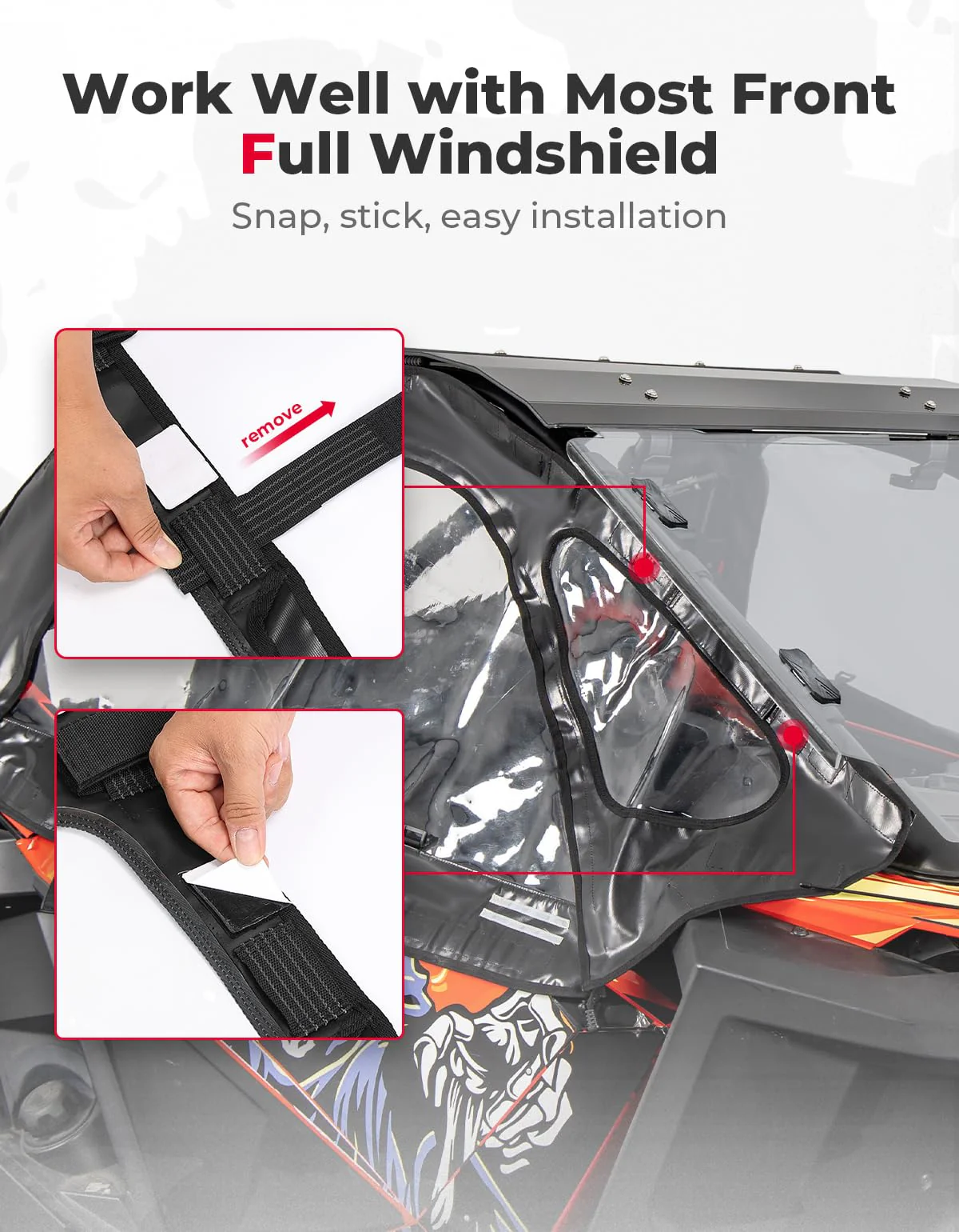 Soft Cab Enclosure Upper Doors for Polaris RZR PRO XP 2020-2026/Turbo R 2022 (2 seat) - Image 4