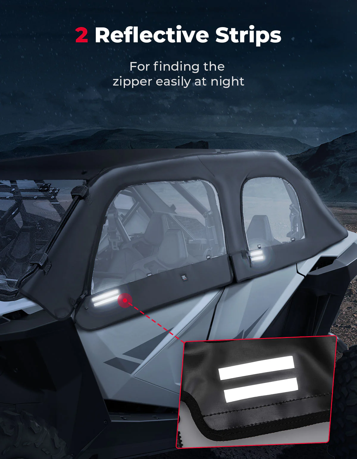 Soft Upper Door Cab Enclosure Set for Polaris RZR PRO XP 4/Turbo R 4 - Image 7