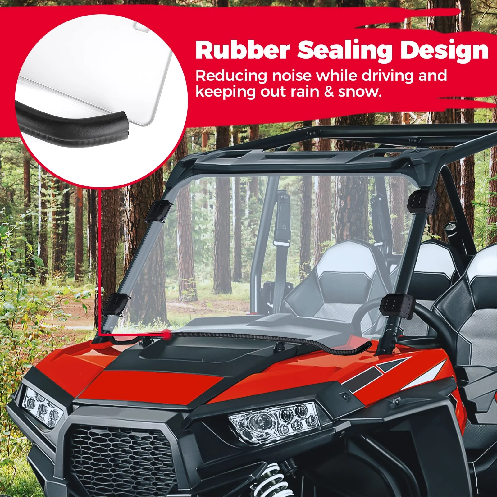 UTV Full Windshield for Polaris RZR 800 / S 800/4 800, XP 900/4 900, RZR 570 - Image 3