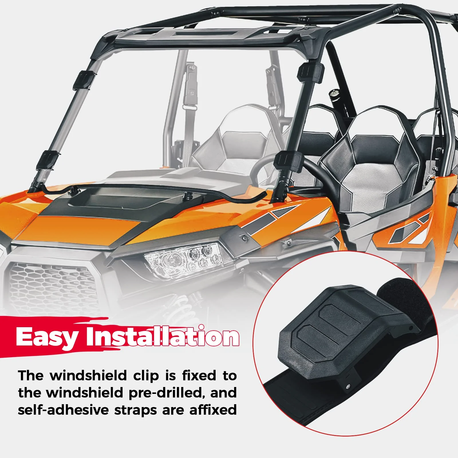 UTV Full Windshield for Polaris RZR 800 / S 800/4 800, XP 900/4 900, RZR 570 - Image 4