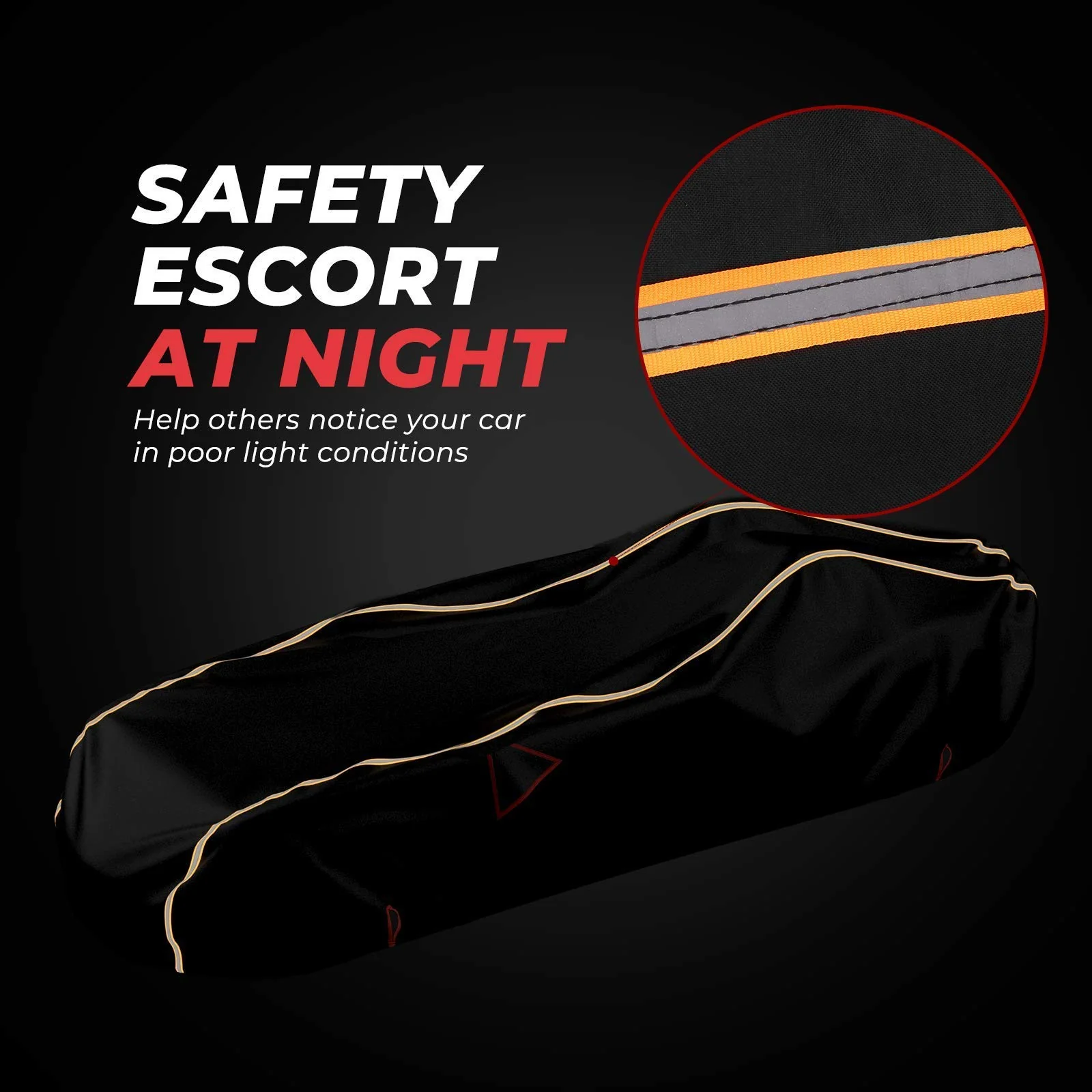 Black Car Cover 300D Elastic Oxford Composite 80g Non-woven Frabric Compatible With Polaris Slingshot - Image 3