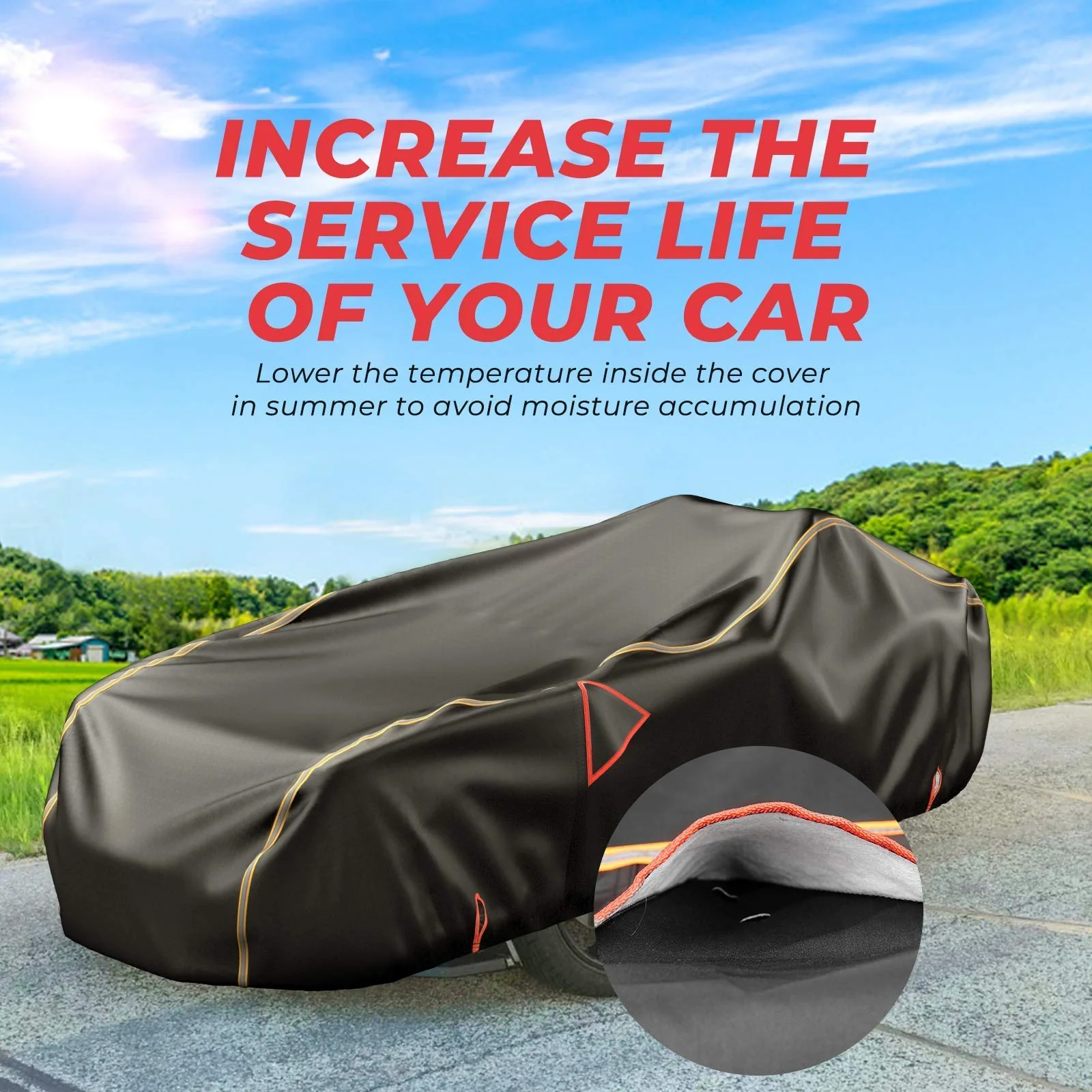 Black Car Cover 300D Elastic Oxford Composite 80g Non-woven Frabric Compatible With Polaris Slingshot - Image 4