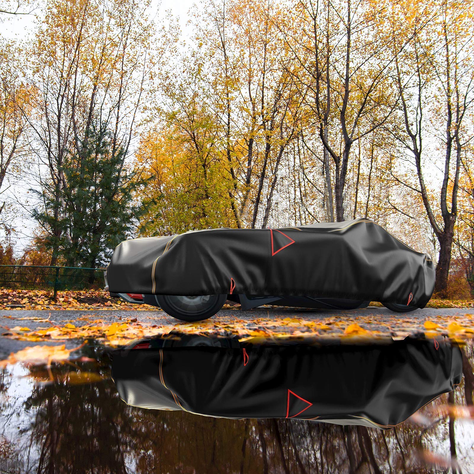 Black Car Cover 300D Elastic Oxford Composite 80g Non-woven Frabric Compatible With Polaris Slingshot - Image 7