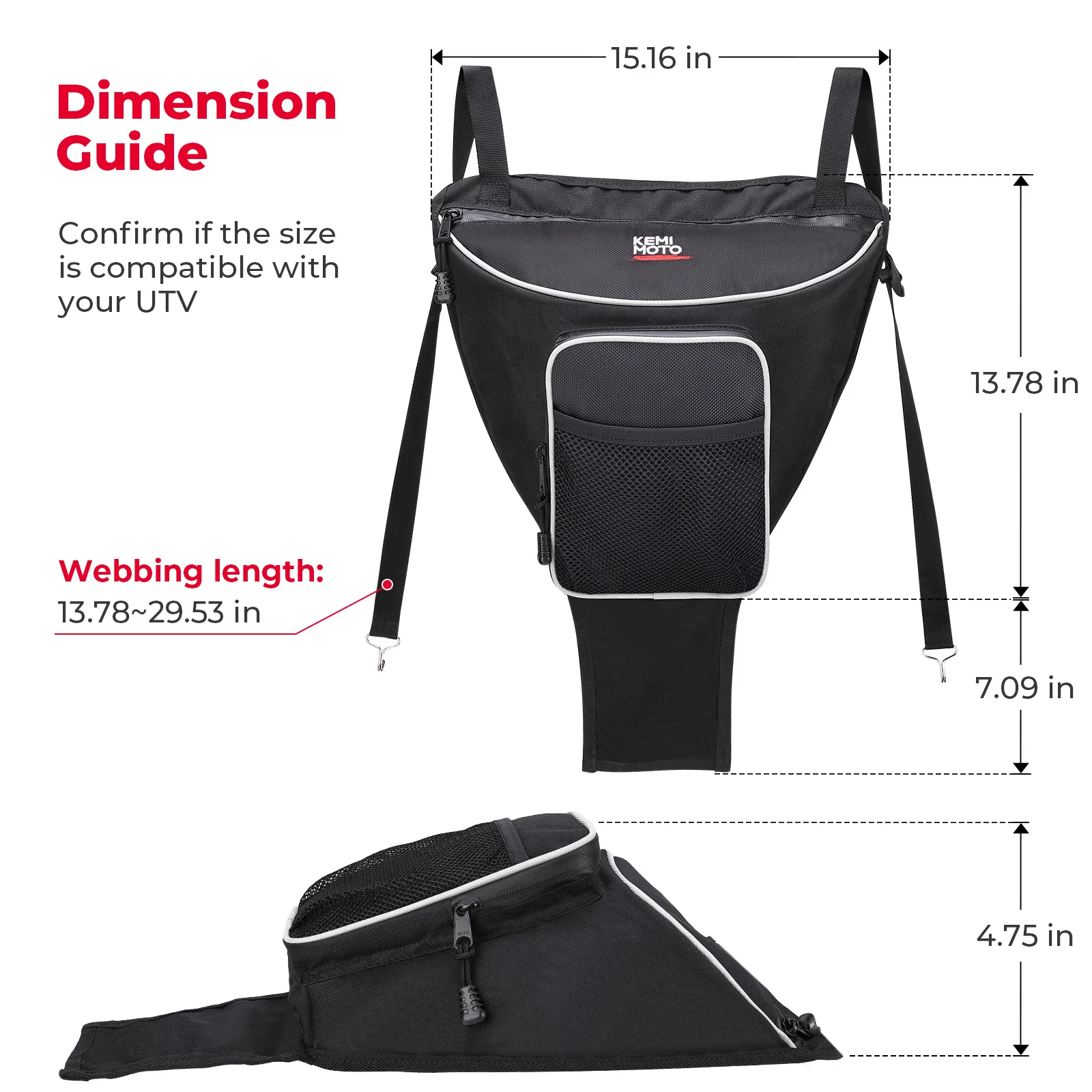 1680D High Density Cab Pack Center Seat Bag for Polaris RZR - Image 5