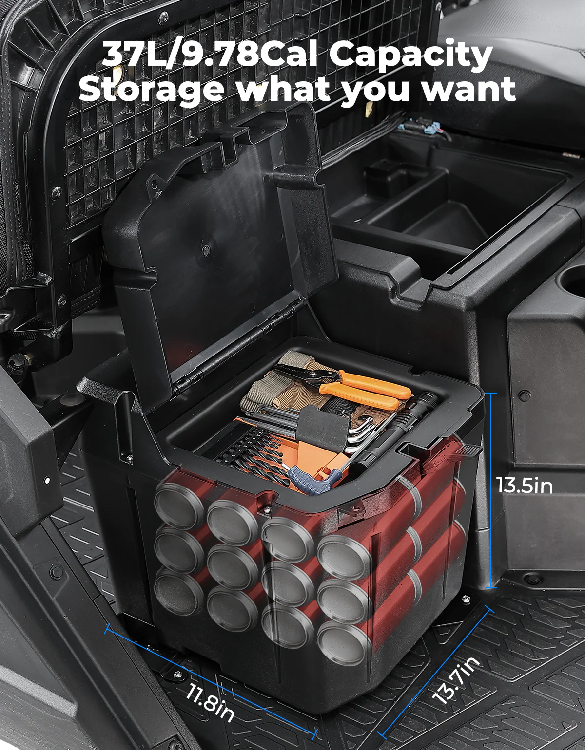 Under Seat Dry Storage Box for Polaris Ranger XP 1000/CREW - Image 3