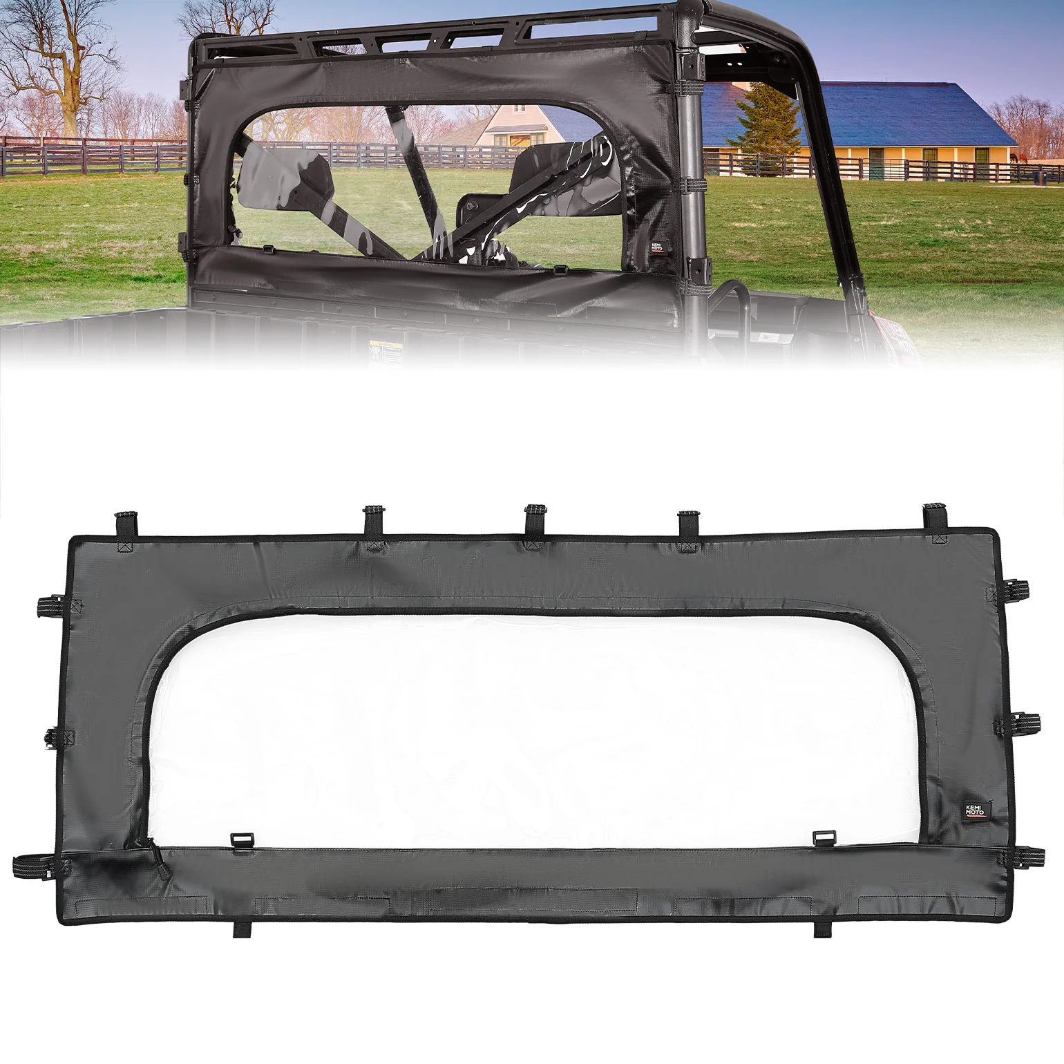 Rear Window Windshield for Polaris Ranger - Image 13