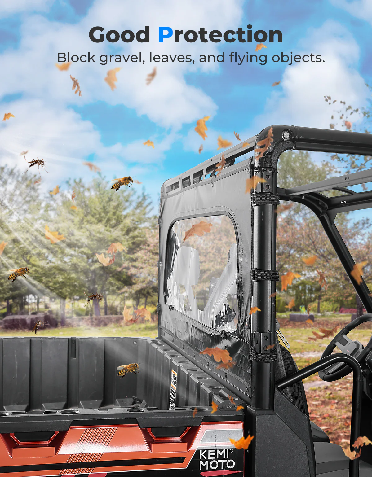 Rear Window Windshield for Polaris Ranger - Image 3