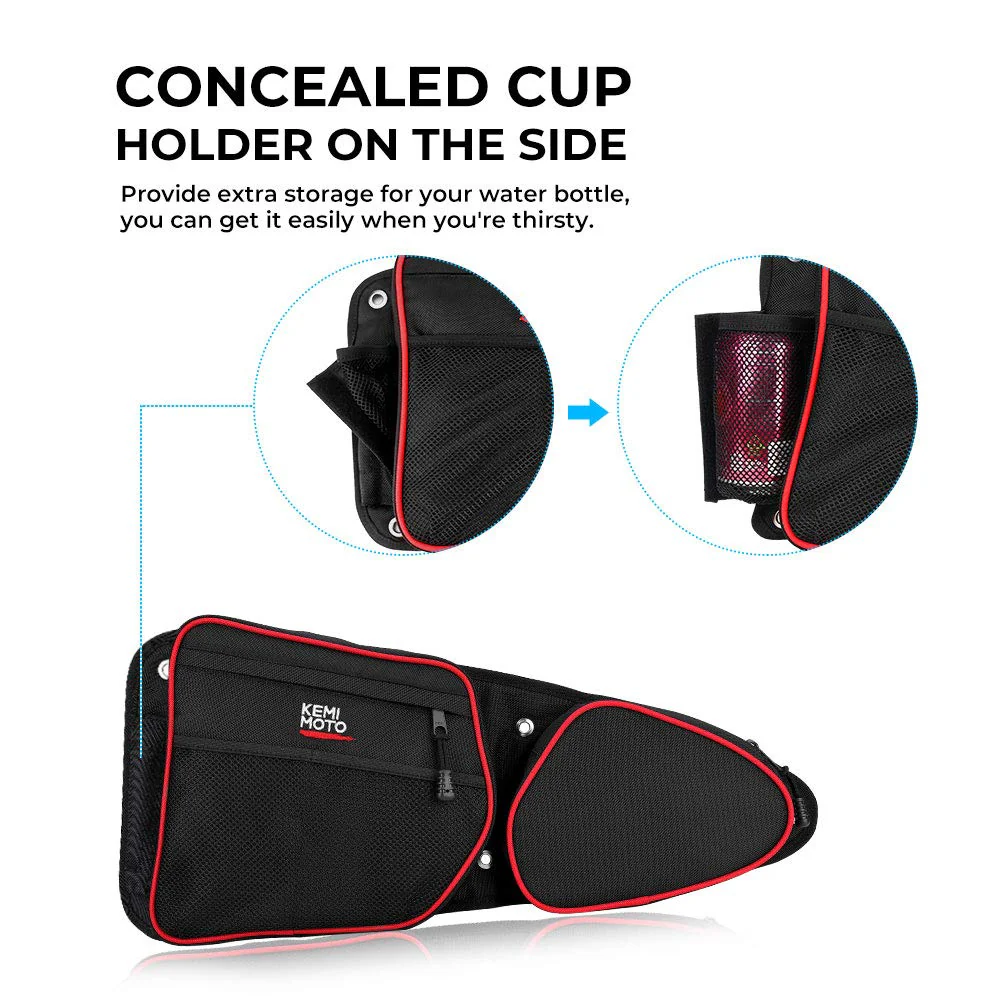 Front Door Side Door Bags with Knee Pad for Polaris RZR XP 1000 900XC S900 - Image 4