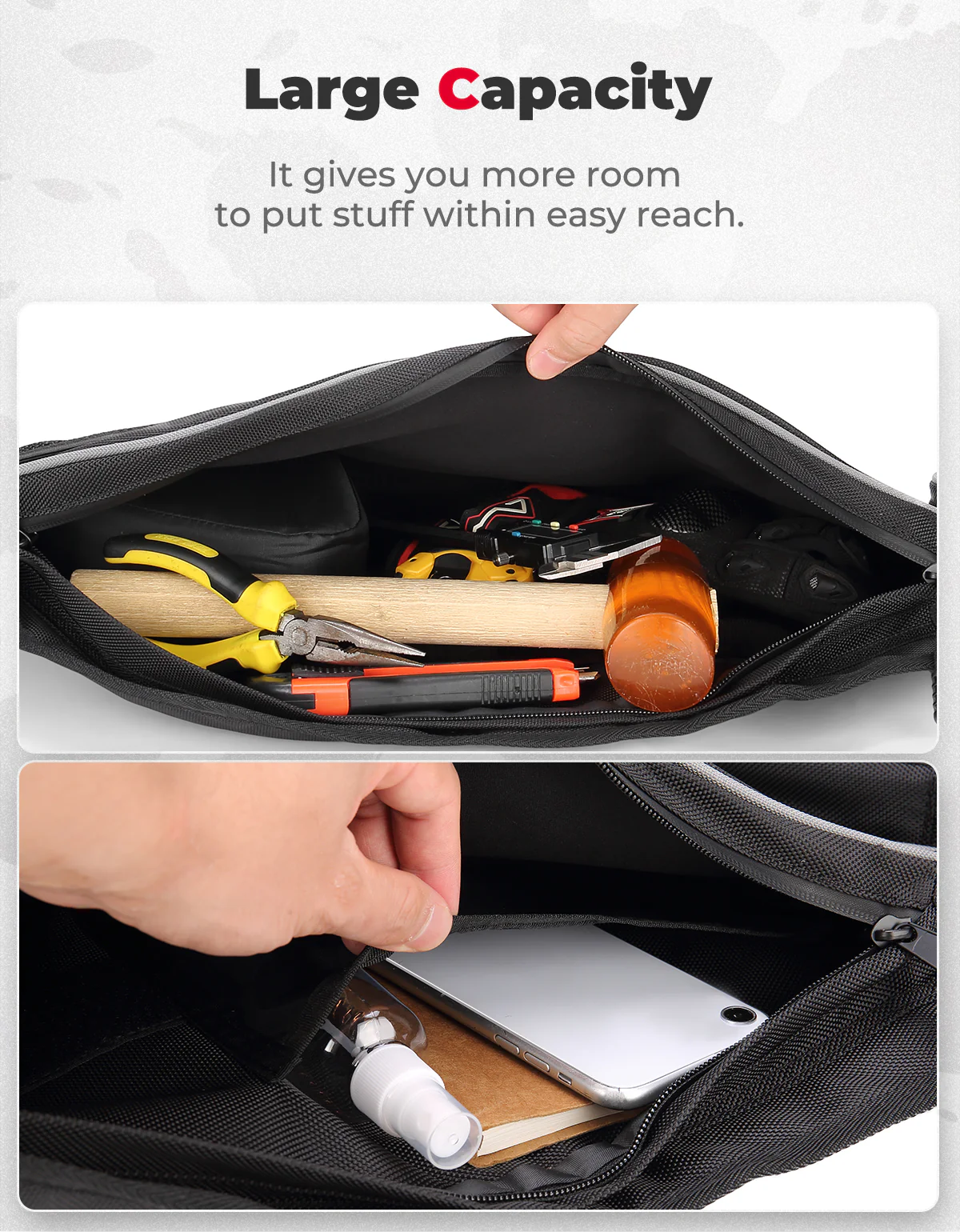 Front Door Bag with Removable Knee Pad for Polaris RZR PRO XP 2020-2023 - Image 3