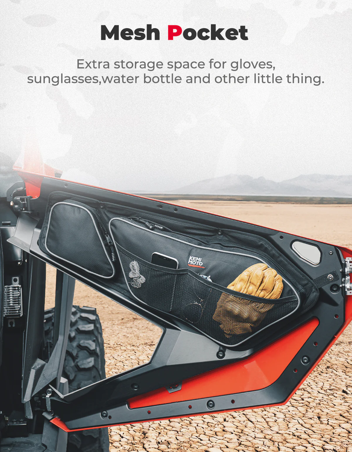 Front Door Bag with Removable Knee Pad for Polaris RZR PRO XP 2020-2023 - Image 4