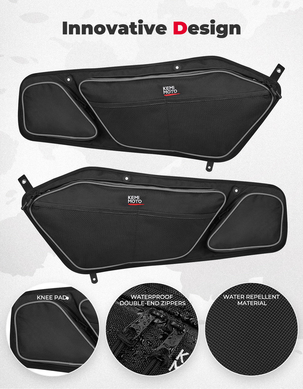 Front Door Bag with Removable Knee Pad for Polaris RZR PRO XP 2020-2023 - Image 6