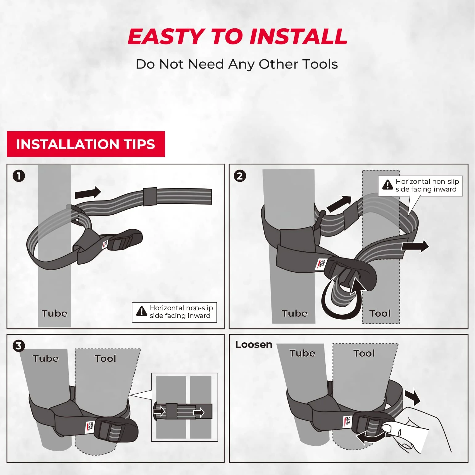 Shovel Holder Rubber Roof Rack Straps for 1.5"-3.5" Diameter Tools - Image 5