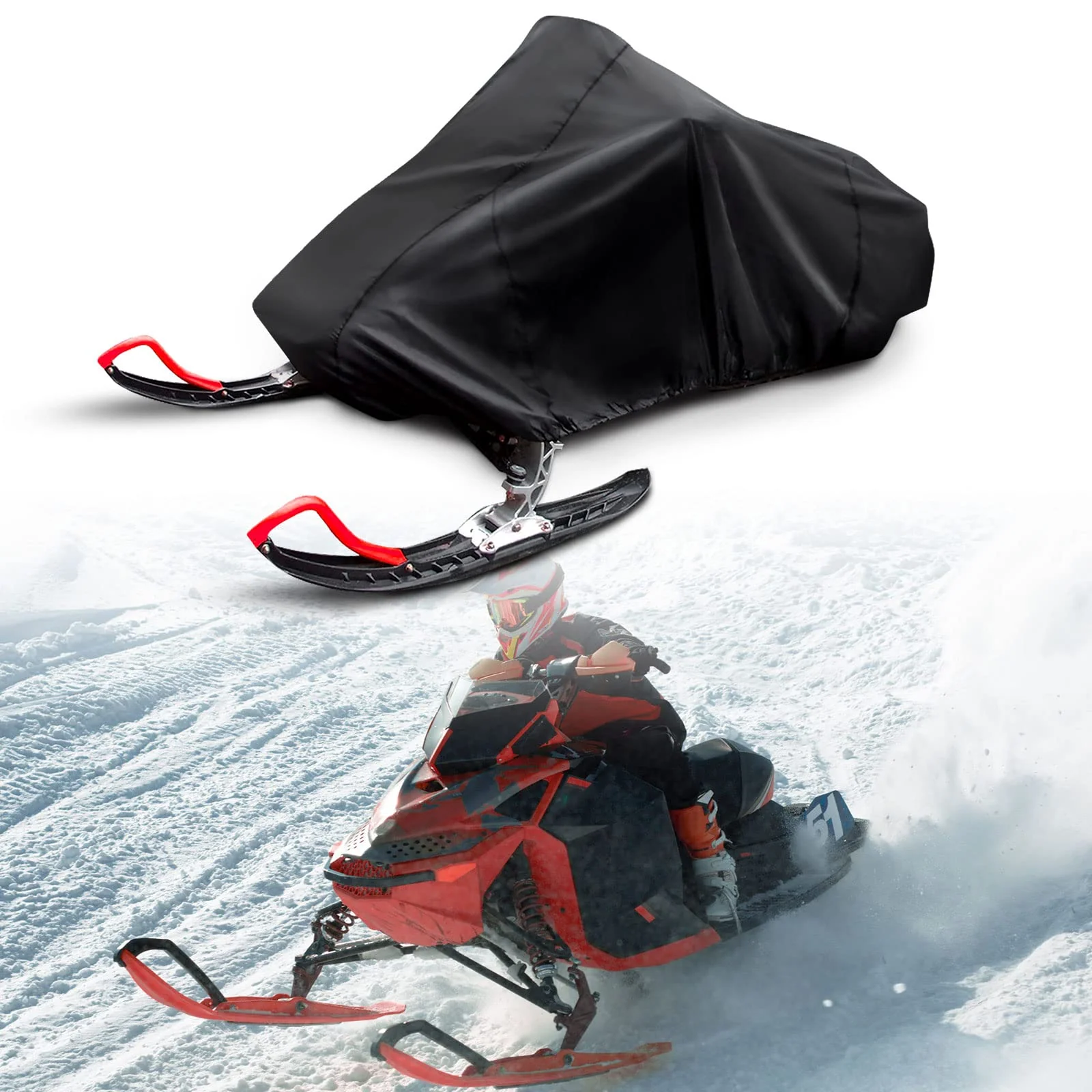 Snowmobile Cover 210D Sled Ski Cover, Universal Waterproof Storage Cover - Image 10