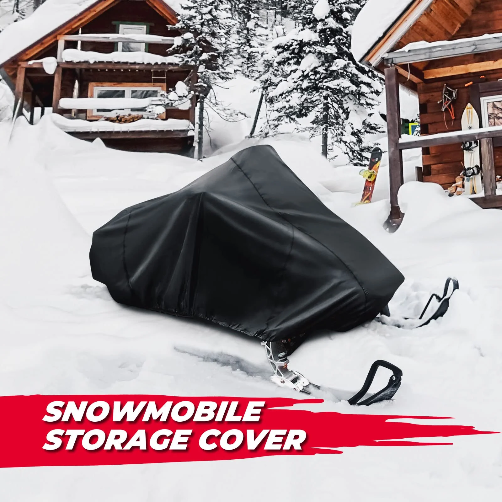 Snowmobile Cover 210D Sled Ski Cover, Universal Waterproof Storage Cover - Image 6