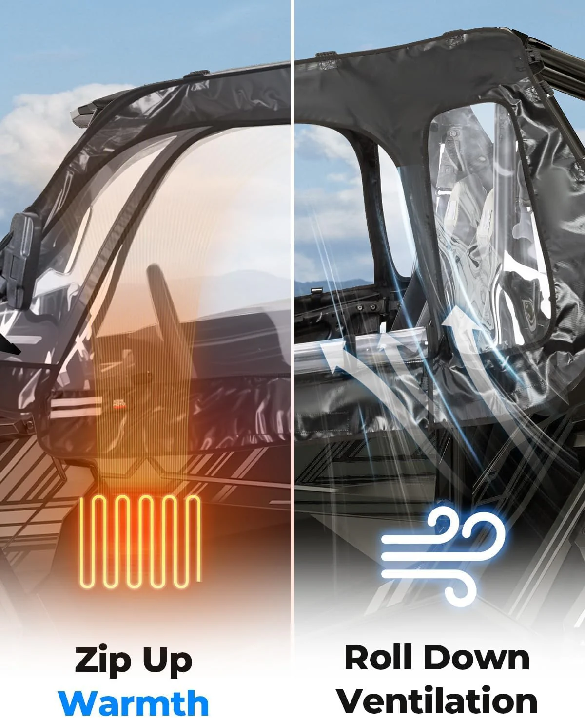 Soft Upper Door Cab Enclosure Set for RZR XP 1000 2014-2023 - Image 7