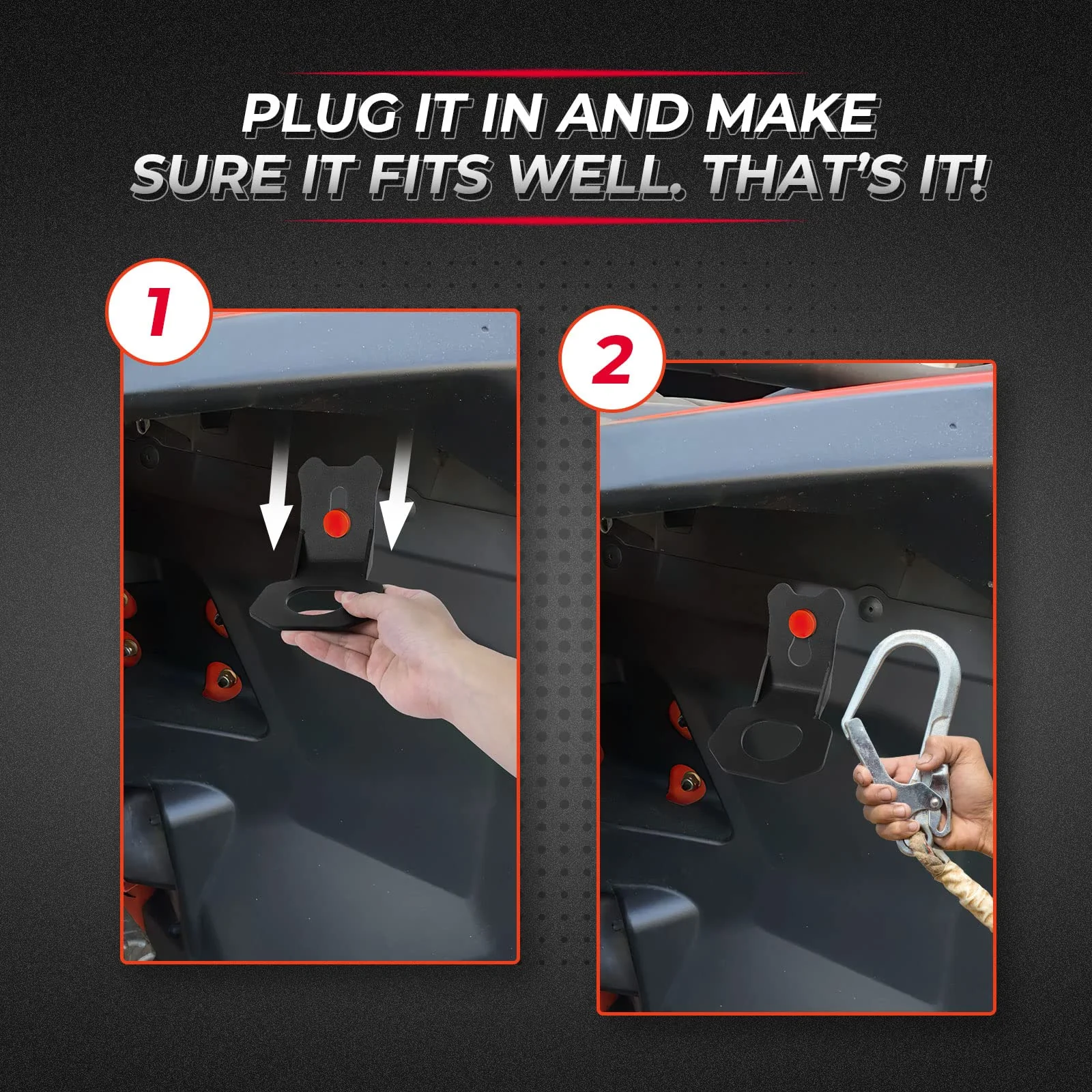 4PCS Tie Down Brackets Hooks for Can Am Maverick X3 - Image 4